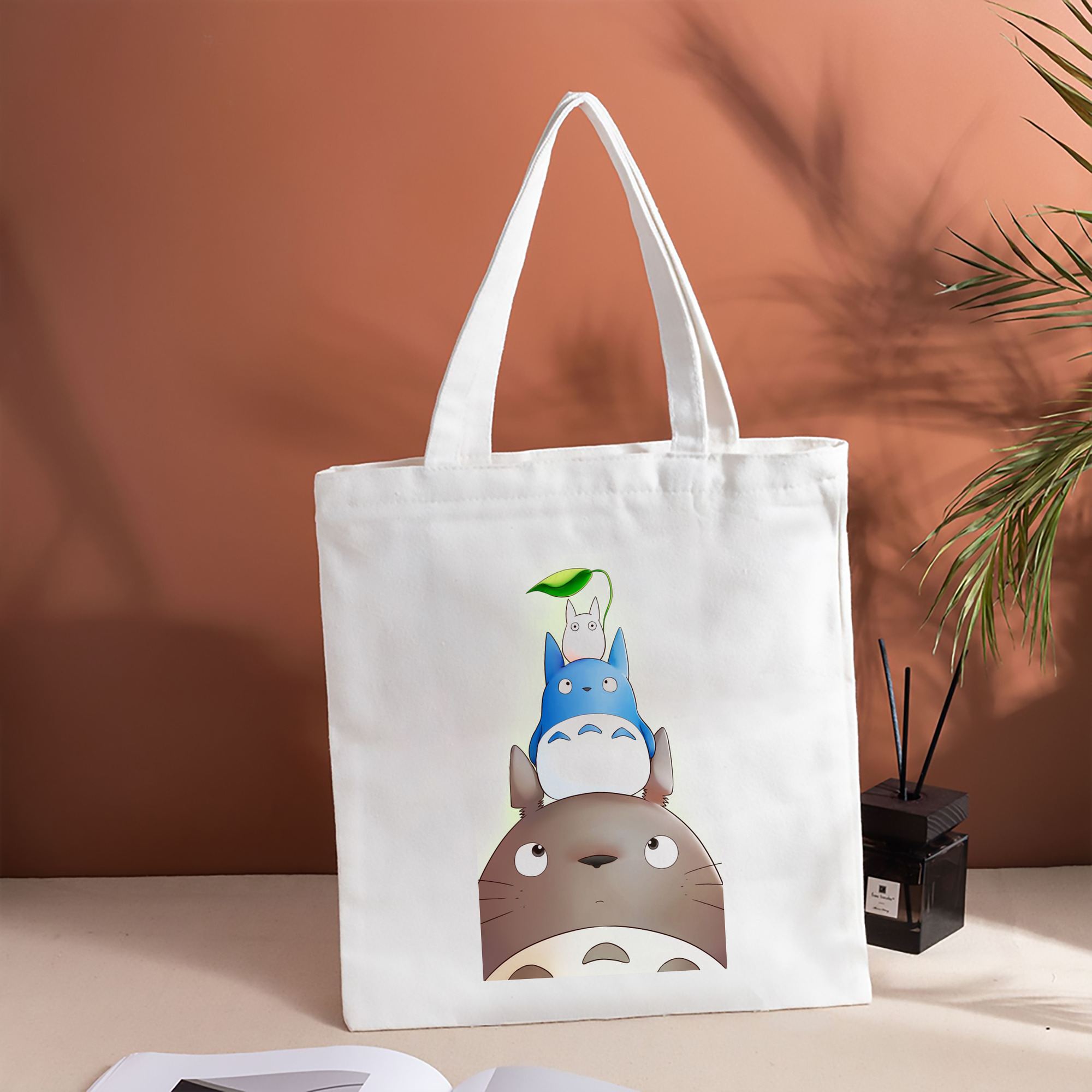 となりのトトロ 草壁メイ 草壁サツキ My Neighbor Totoro Satsuki Kusakabe Mei Kusakabe 縦型キャンバス生地手提げバッグ　トートバッグ