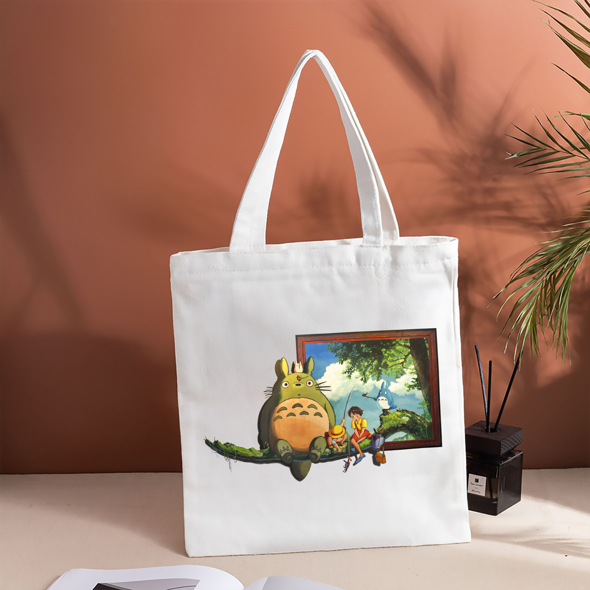 となりのトトロ 草壁メイ 草壁サツキ My Neighbor Totoro Satsuki Kusakabe Mei Kusakabe 縦型キャンバス生地手提げバッグ　トートバッグ