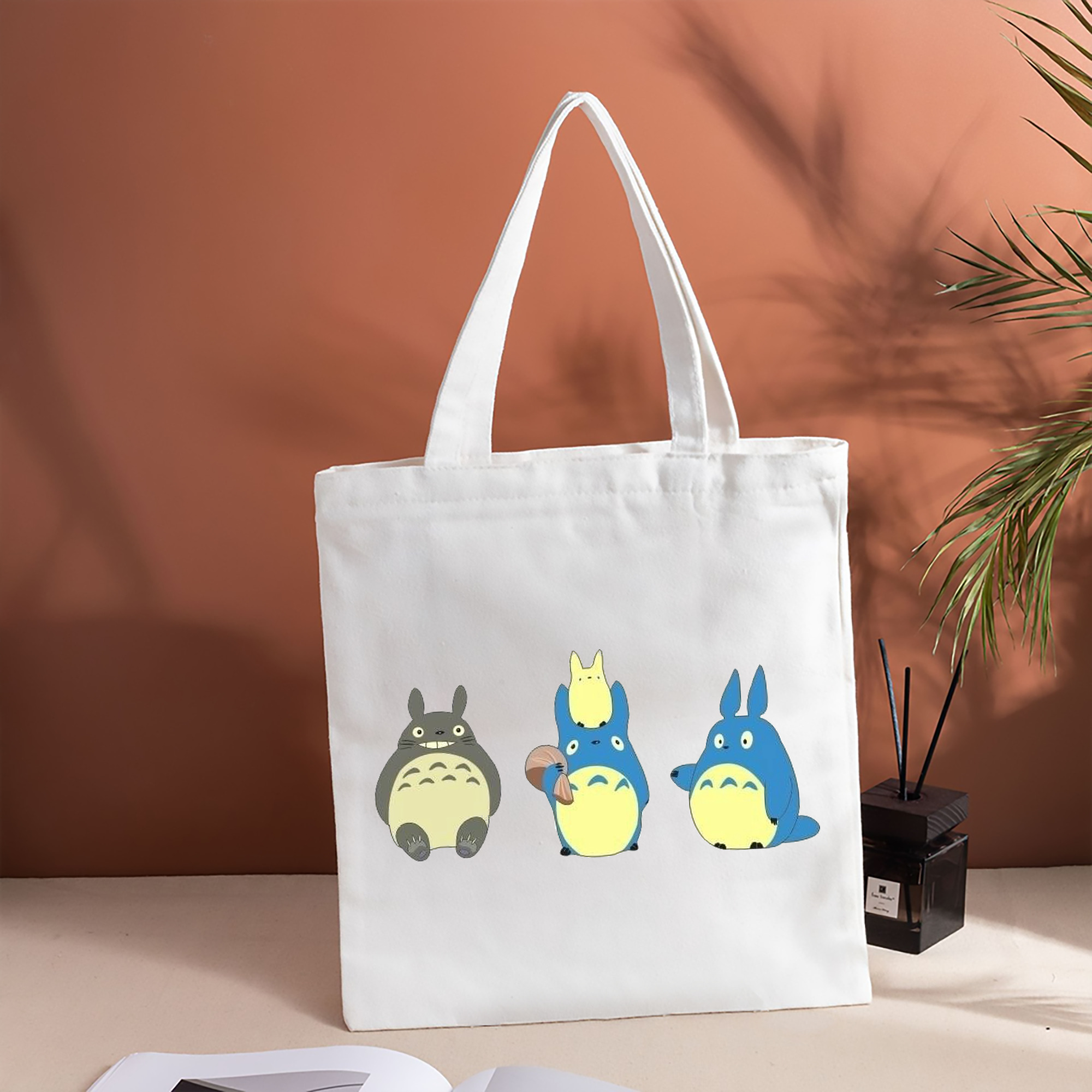 となりのトトロ 草壁メイ 草壁サツキ My Neighbor Totoro Satsuki Kusakabe Mei Kusakabe 縦型キャンバス生地手提げバッグ　トートバッグ