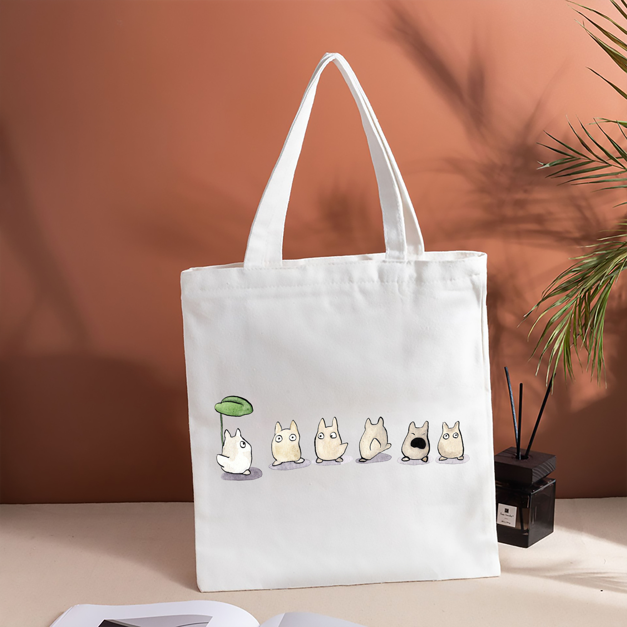 となりのトトロ 草壁メイ 草壁サツキ My Neighbor Totoro Satsuki Kusakabe Mei Kusakabe 縦型キャンバス生地手提げバッグ　トートバッグ