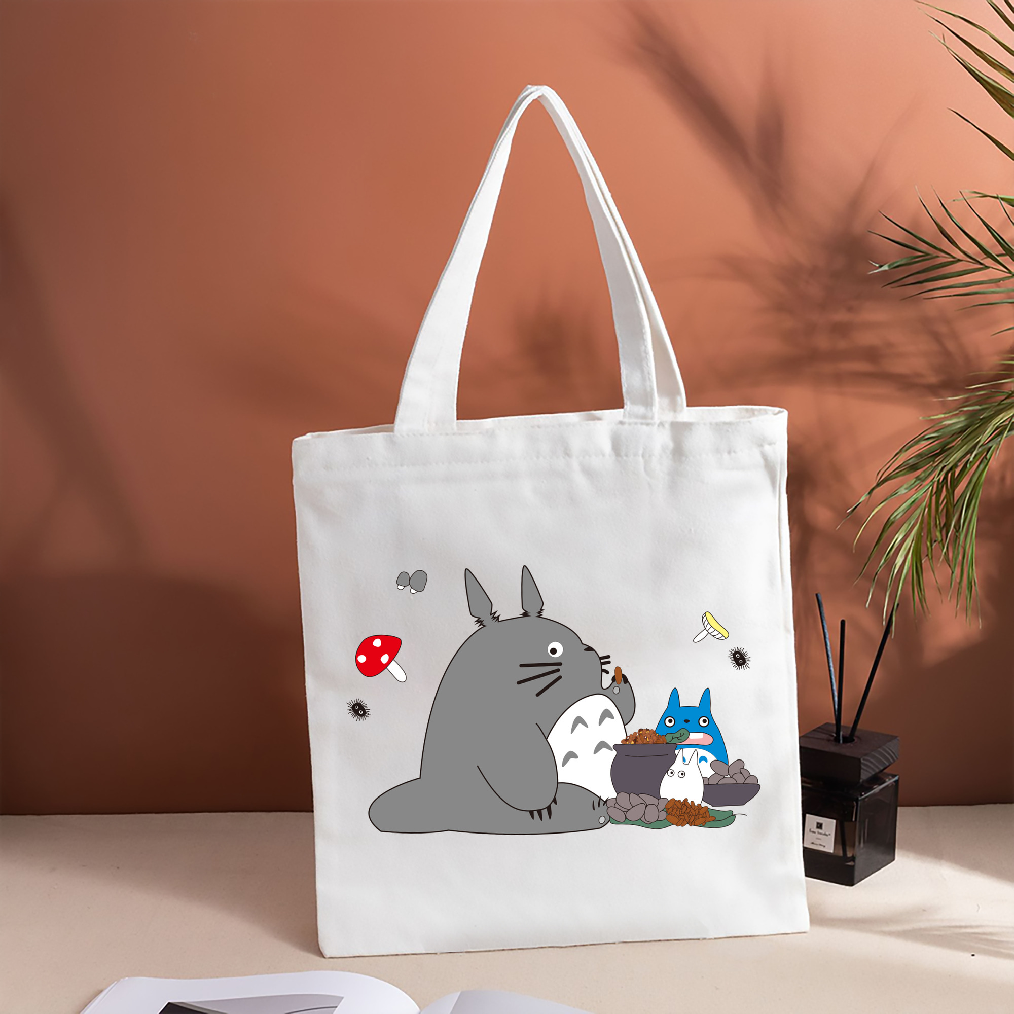 となりのトトロ 草壁メイ 草壁サツキ My Neighbor Totoro Satsuki Kusakabe Mei Kusakabe 縦型キャンバス生地手提げバッグ　トートバッグ