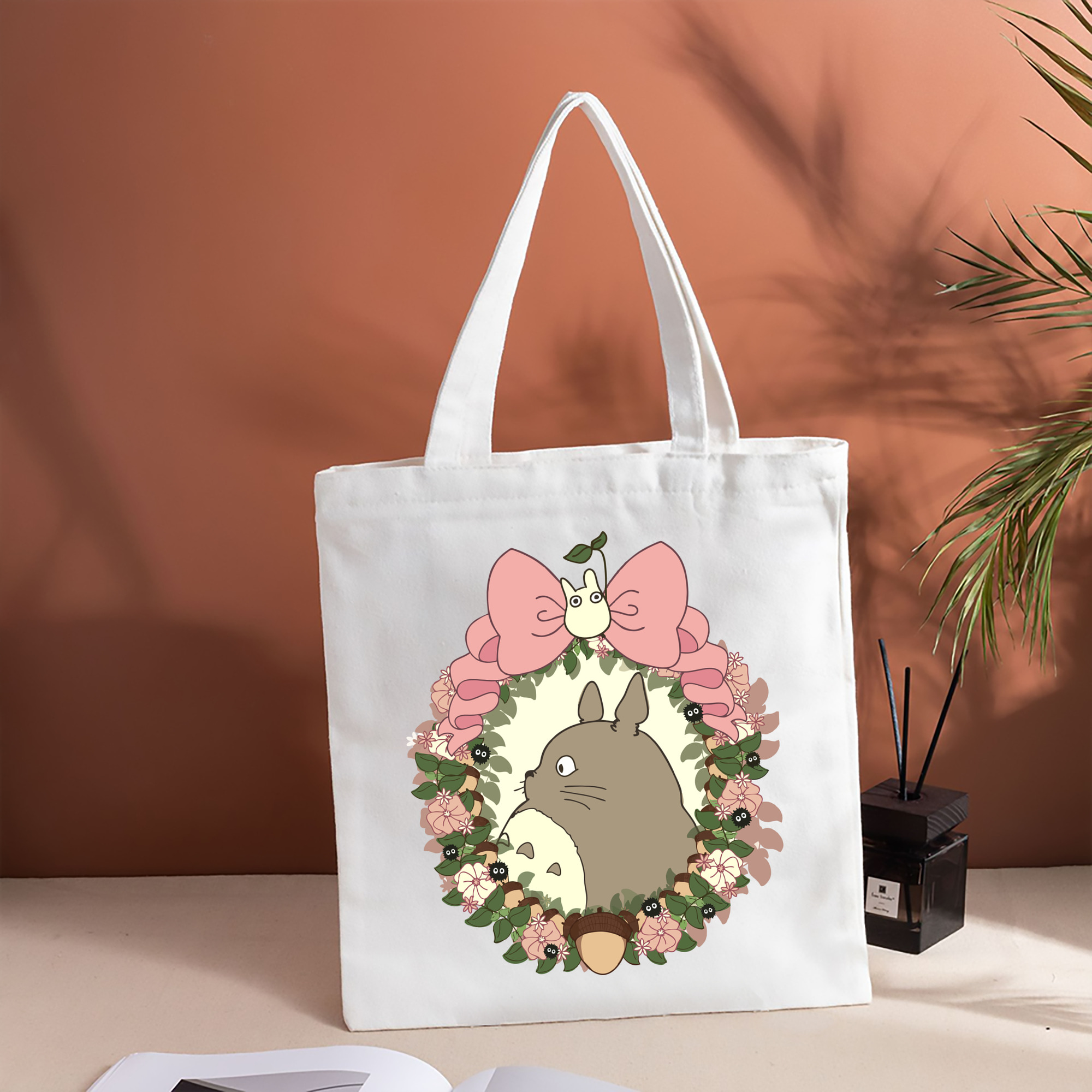 となりのトトロ 草壁メイ 草壁サツキ My Neighbor Totoro Satsuki Kusakabe Mei Kusakabe 縦型キャンバス生地手提げバッグ　トートバッグ