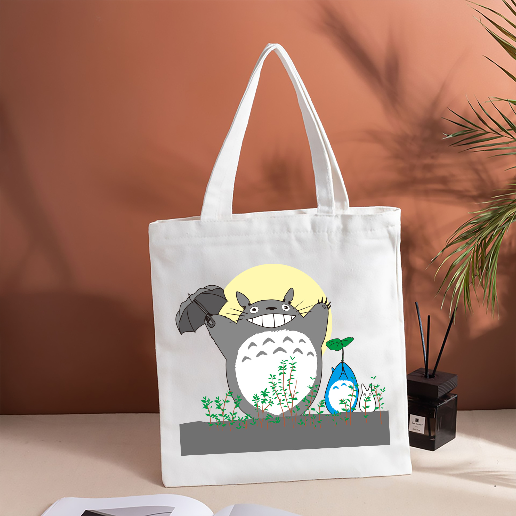 となりのトトロ 草壁メイ 草壁サツキ My Neighbor Totoro Satsuki Kusakabe Mei Kusakabe 縦型キャンバス生地手提げバッグ　トートバッグ