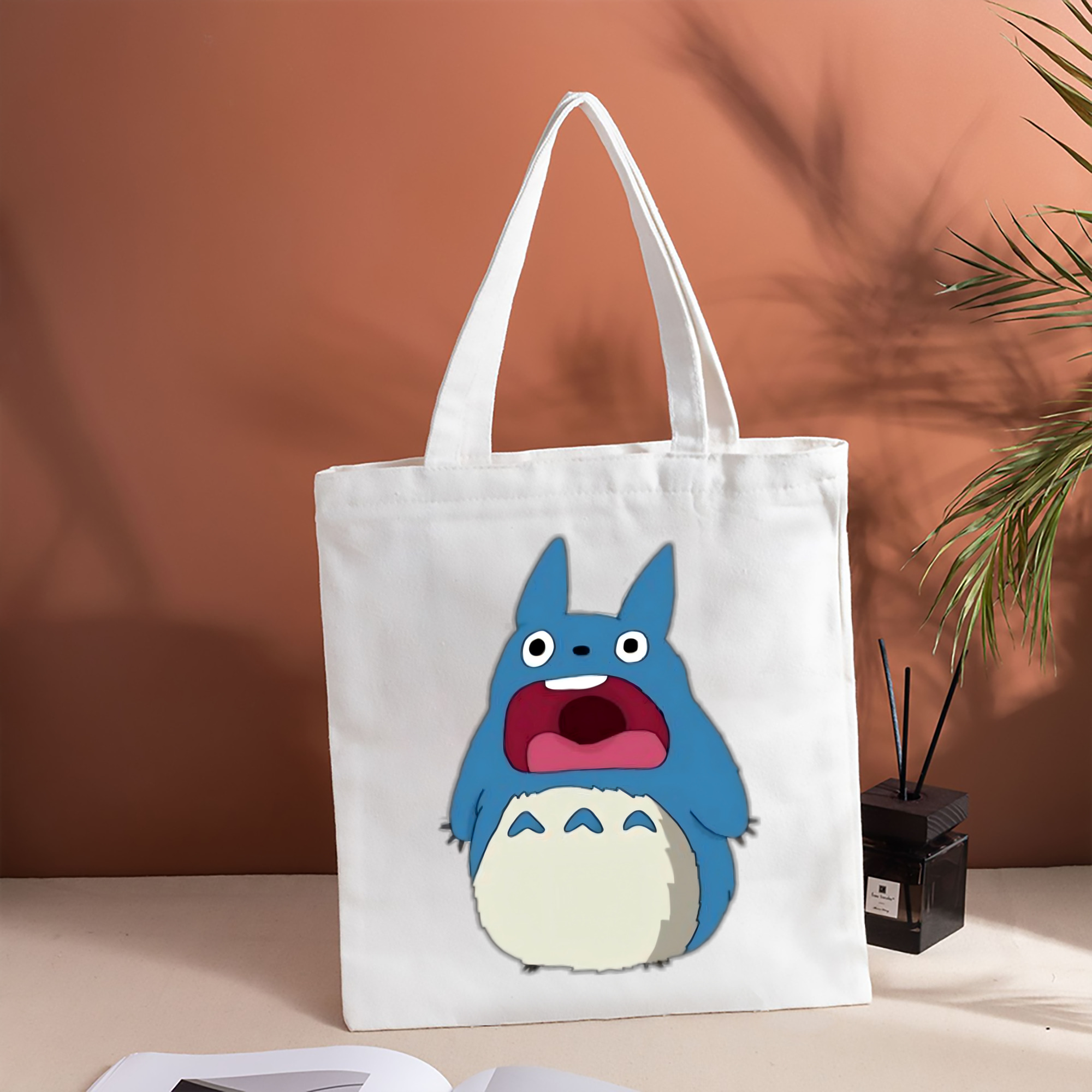 となりのトトロ 草壁メイ 草壁サツキ My Neighbor Totoro Satsuki Kusakabe Mei Kusakabe 縦型キャンバス生地手提げバッグ　トートバッグ