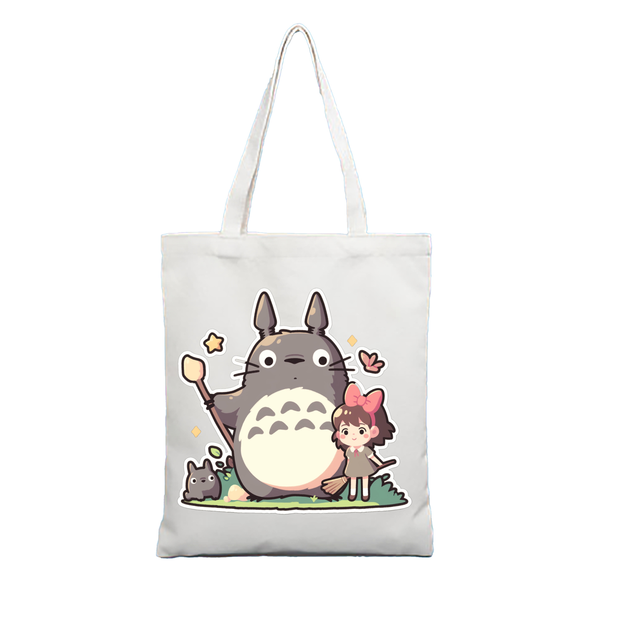（画像用） となりのトトロ 草壁メイ 草壁サツキ My Neighbor Totoro Satsuki Kusakabe Mei Kusakabe 縦型キャンバス生地手提げバッグ　トートバッグ