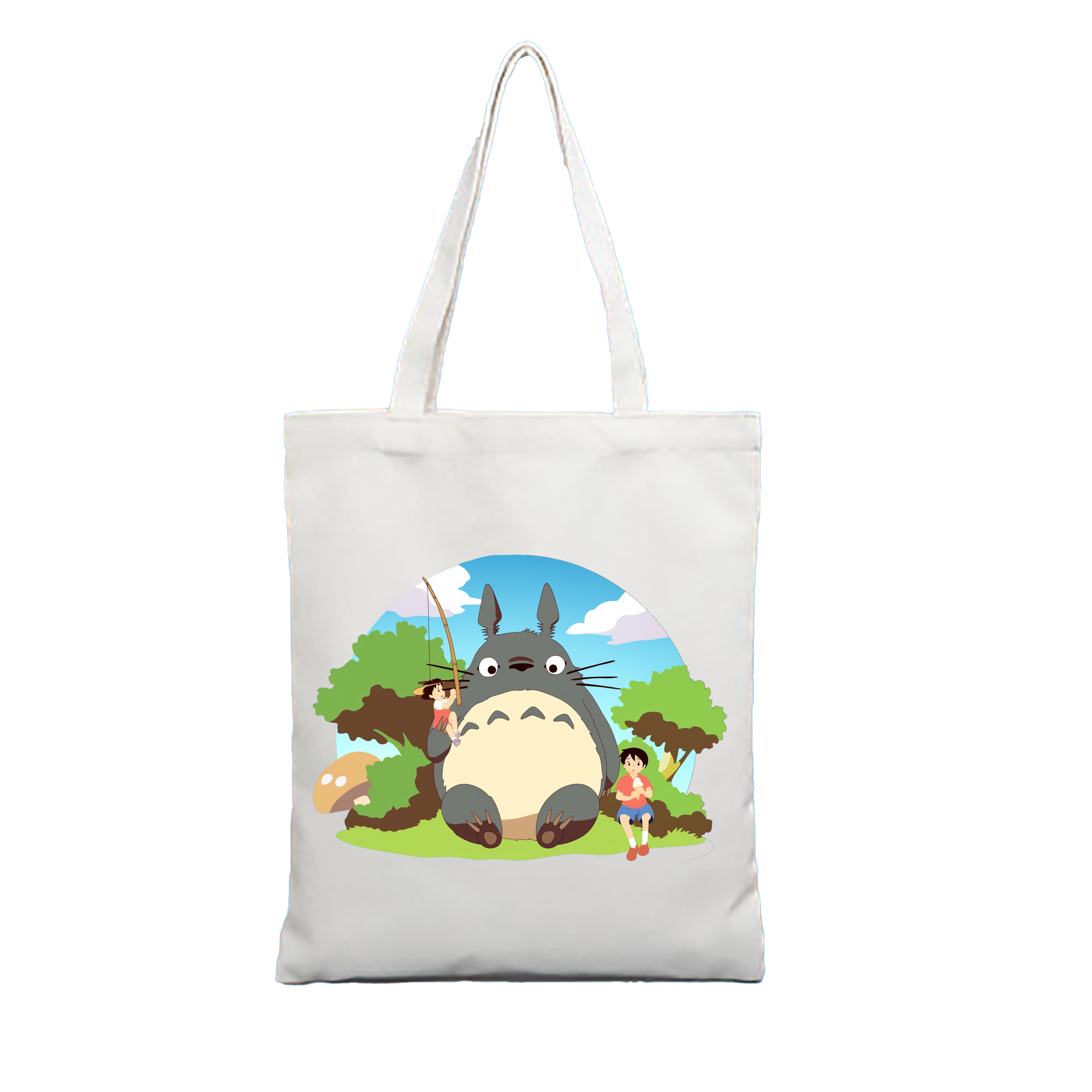 （画像用） となりのトトロ 草壁メイ 草壁サツキ My Neighbor Totoro Satsuki Kusakabe Mei Kusakabe 縦型キャンバス生地手提げバッグ　トートバッグ