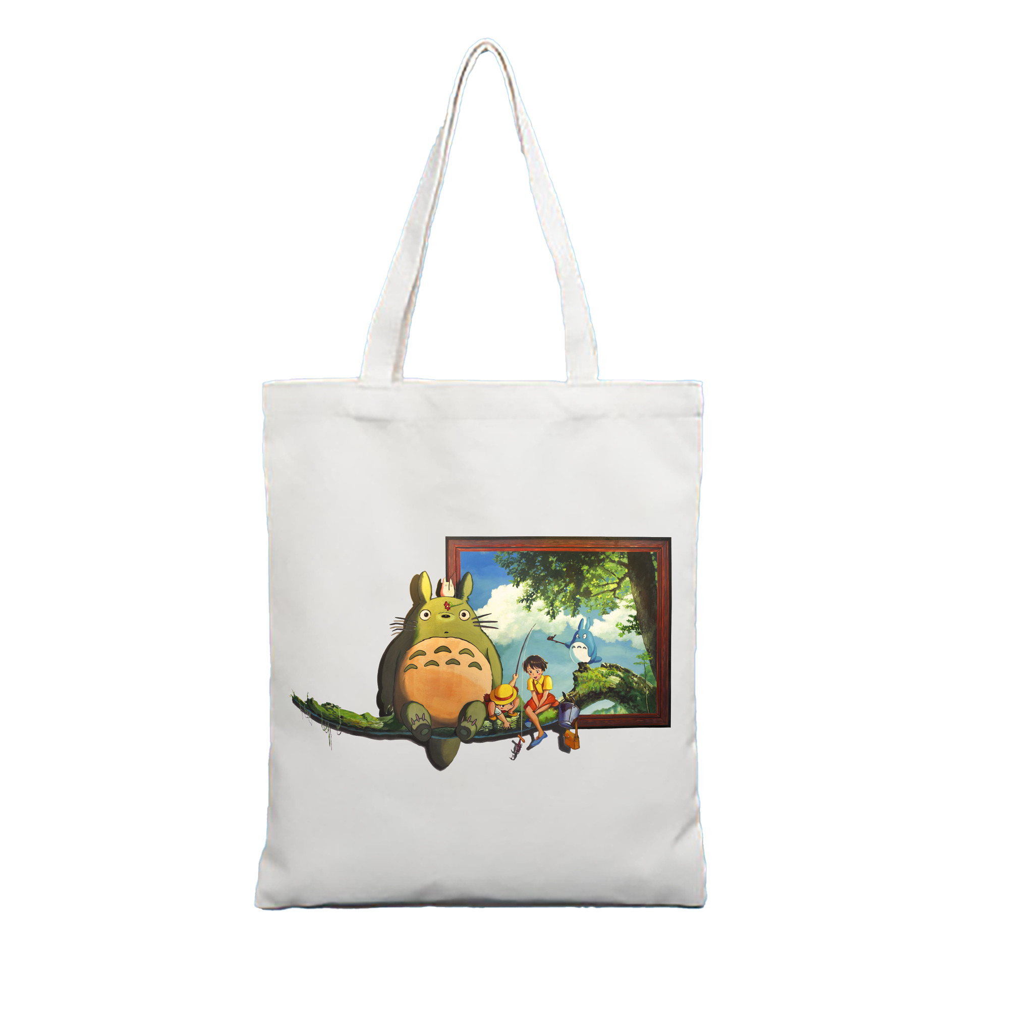 （画像用） となりのトトロ 草壁メイ 草壁サツキ My Neighbor Totoro Satsuki Kusakabe Mei Kusakabe 縦型キャンバス生地手提げバッグ　トートバッグ