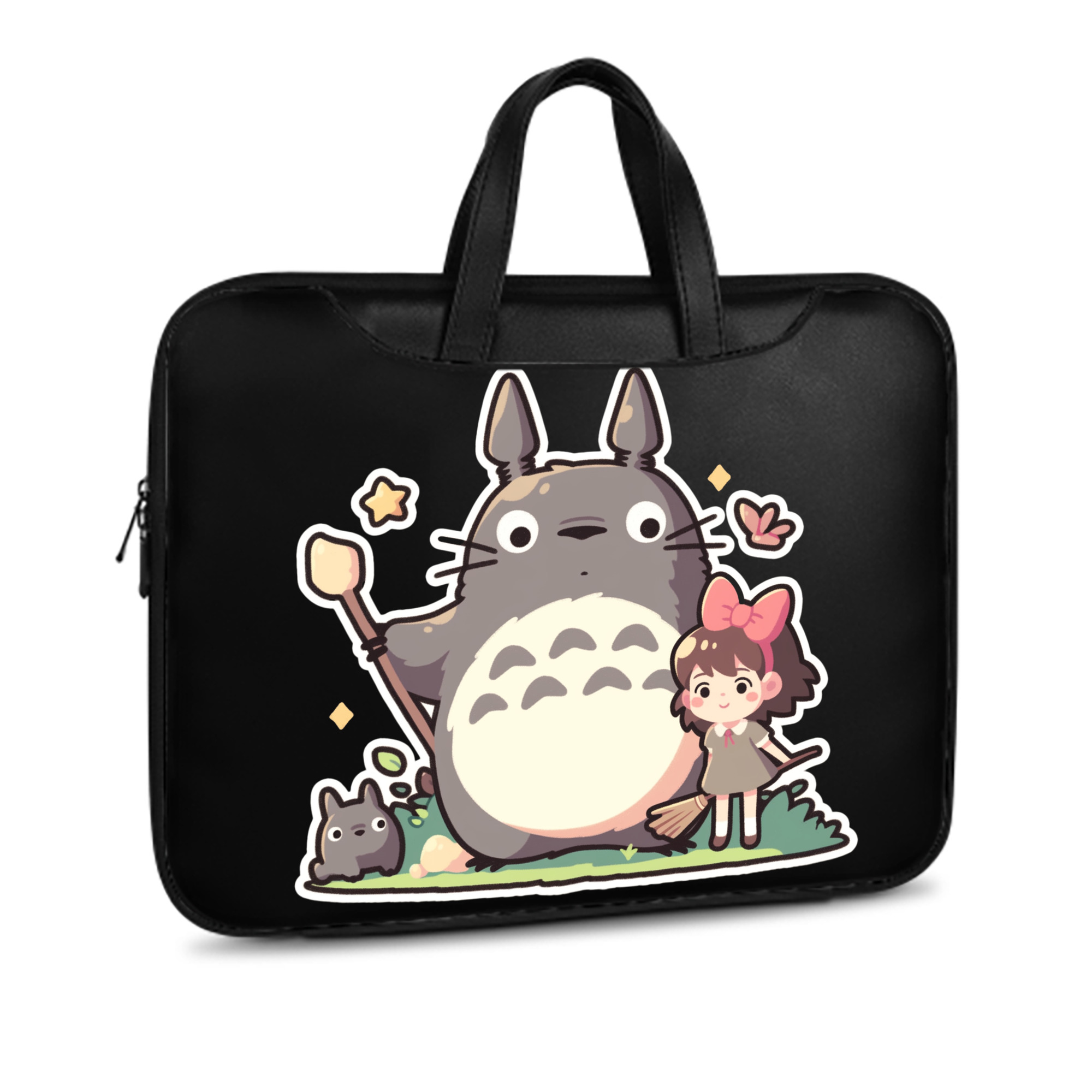 （画像用） となりのトトロ 草壁メイ 草壁サツキ My Neighbor Totoro Satsuki Kusakabe Mei Kusakabe レザーラップトップバッグ　ノートパソコンケース