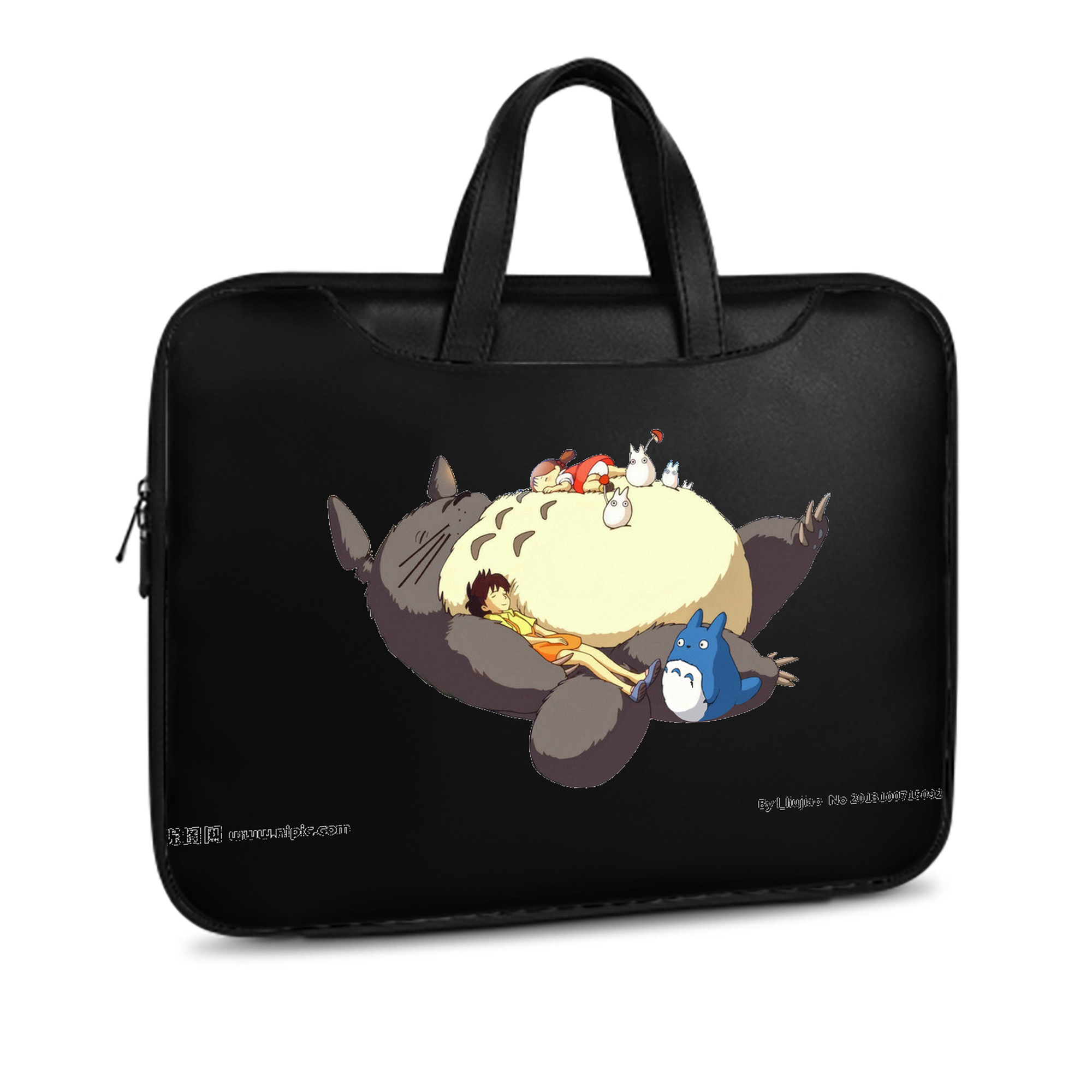 （画像用） となりのトトロ 草壁メイ 草壁サツキ My Neighbor Totoro Satsuki Kusakabe Mei Kusakabe レザーラップトップバッグ　ノートパソコンケース