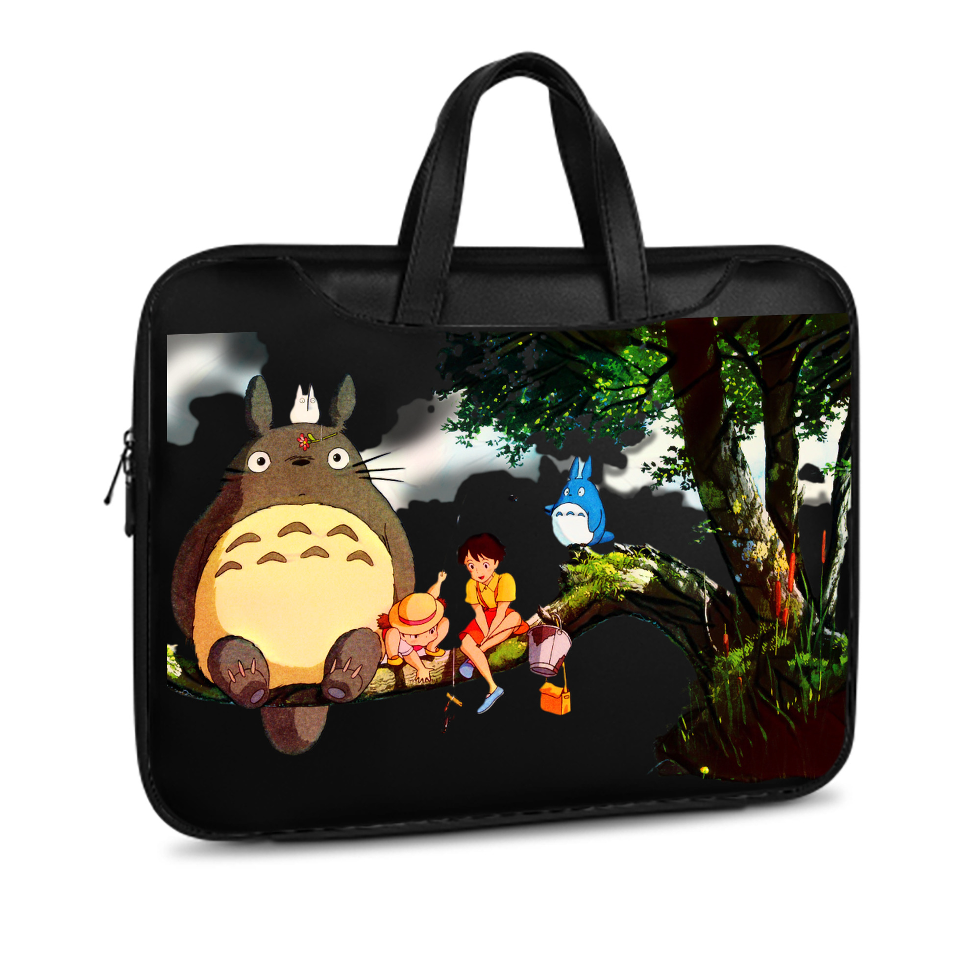 （画像用） となりのトトロ 草壁メイ 草壁サツキ My Neighbor Totoro Satsuki Kusakabe Mei Kusakabe レザーラップトップバッグ　ノートパソコンケース