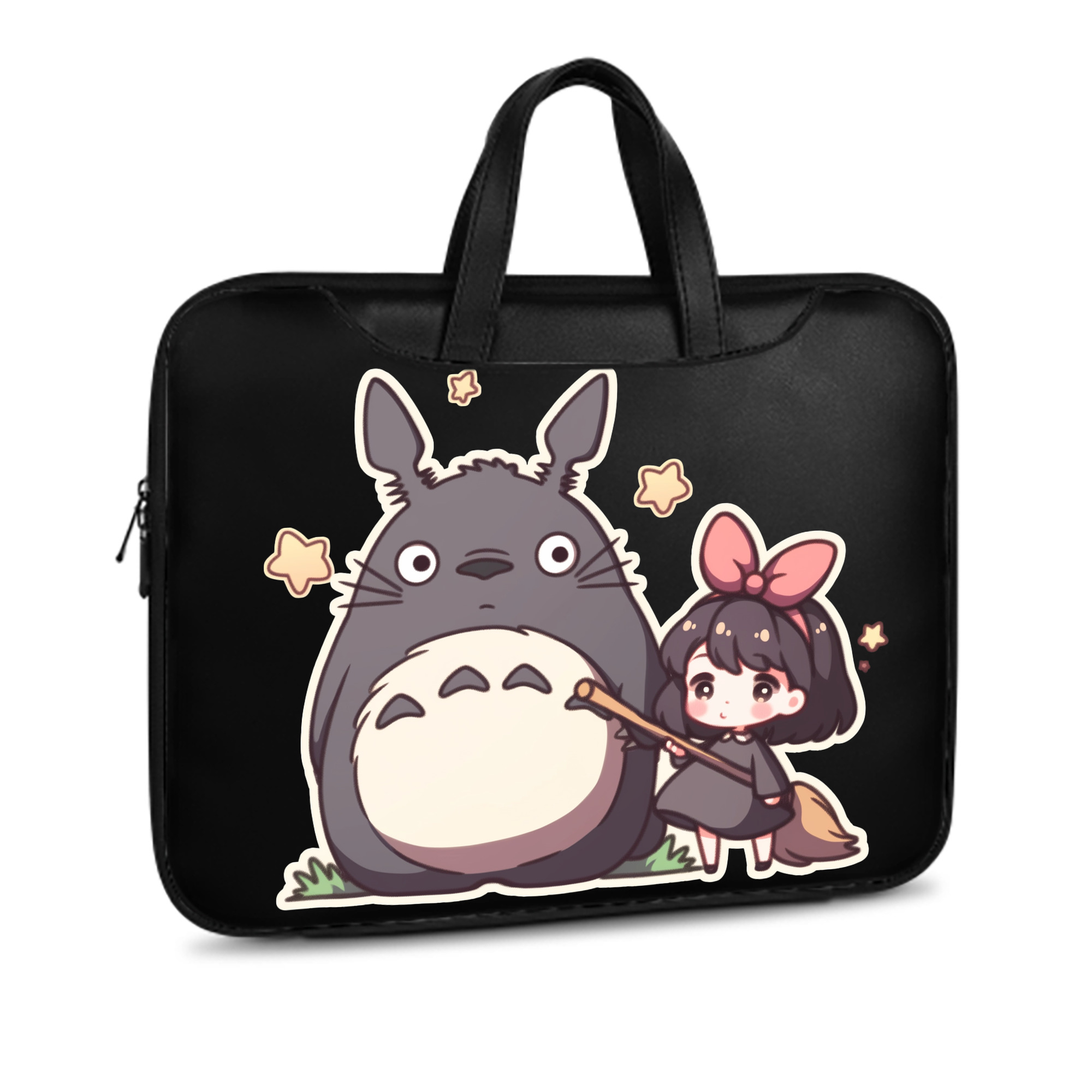 （画像用） となりのトトロ 草壁メイ 草壁サツキ My Neighbor Totoro Satsuki Kusakabe Mei Kusakabe レザーラップトップバッグ　ノートパソコンケース