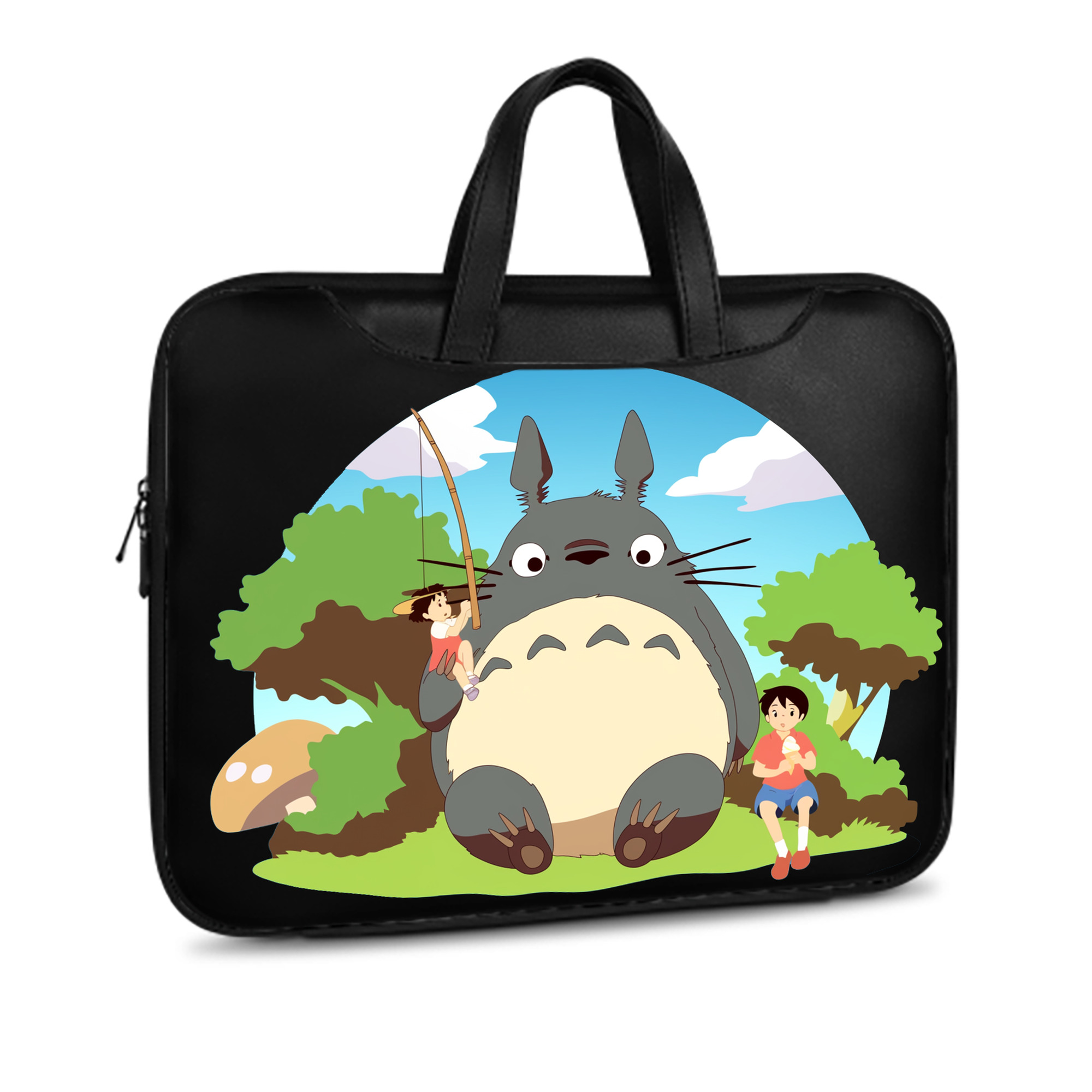 （画像用） となりのトトロ 草壁メイ 草壁サツキ My Neighbor Totoro Satsuki Kusakabe Mei Kusakabe レザーラップトップバッグ　ノートパソコンケース
