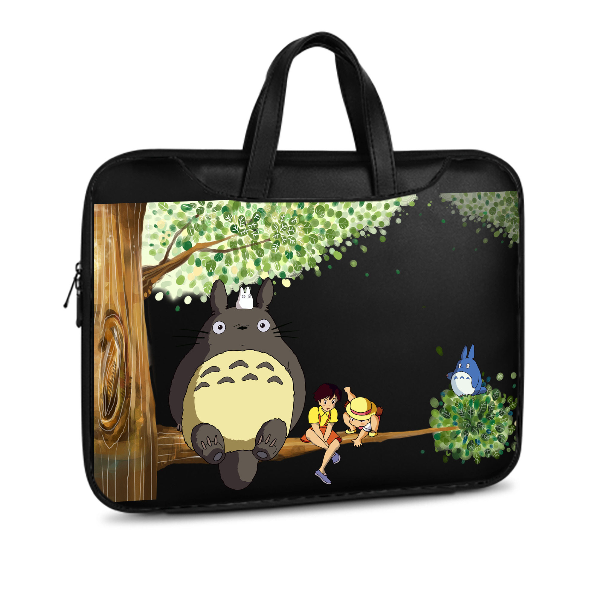 （画像用） となりのトトロ 草壁メイ 草壁サツキ My Neighbor Totoro Satsuki Kusakabe Mei Kusakabe レザーラップトップバッグ　ノートパソコンケース