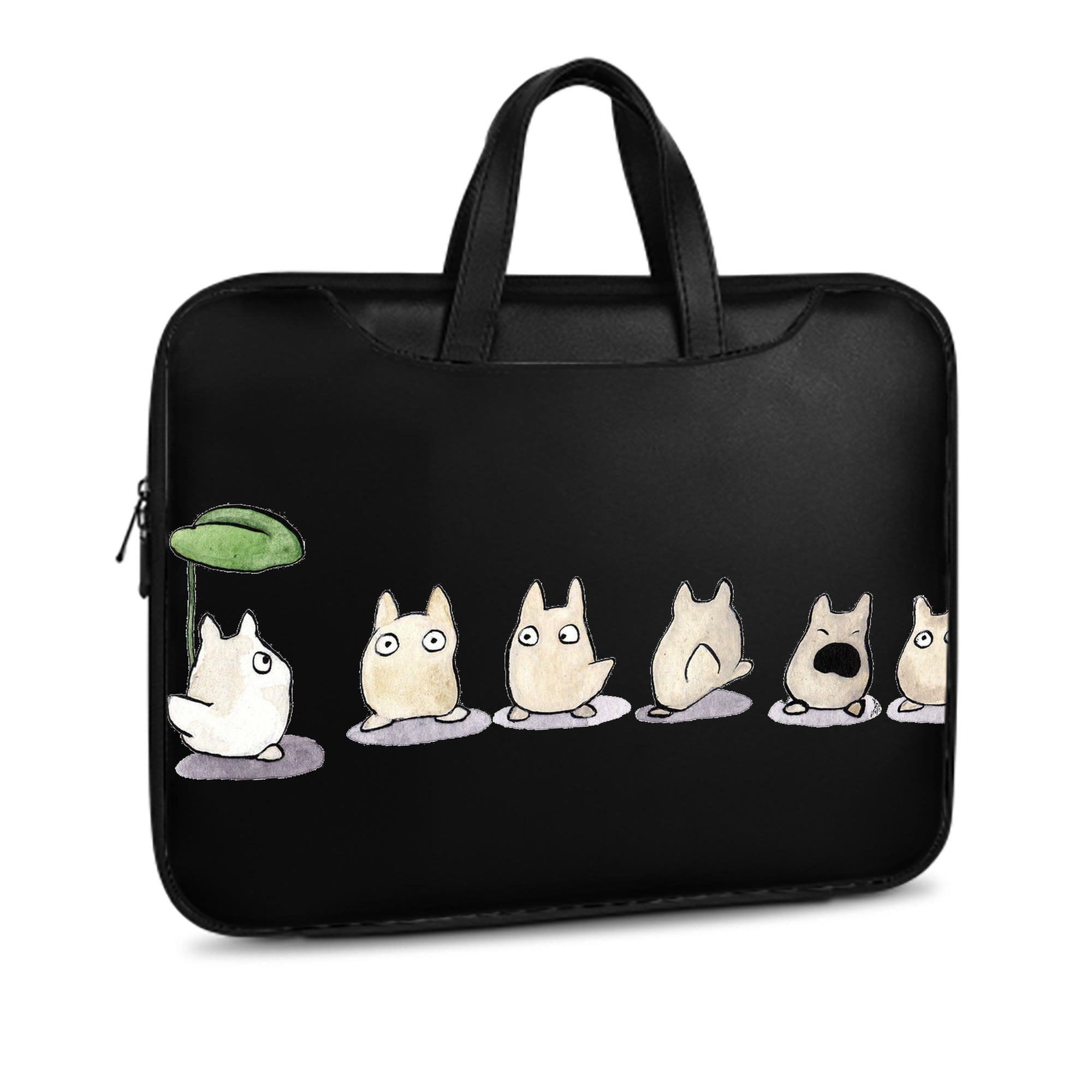 （画像用） となりのトトロ 草壁メイ 草壁サツキ My Neighbor Totoro Satsuki Kusakabe Mei Kusakabe レザーラップトップバッグ　ノートパソコンケース