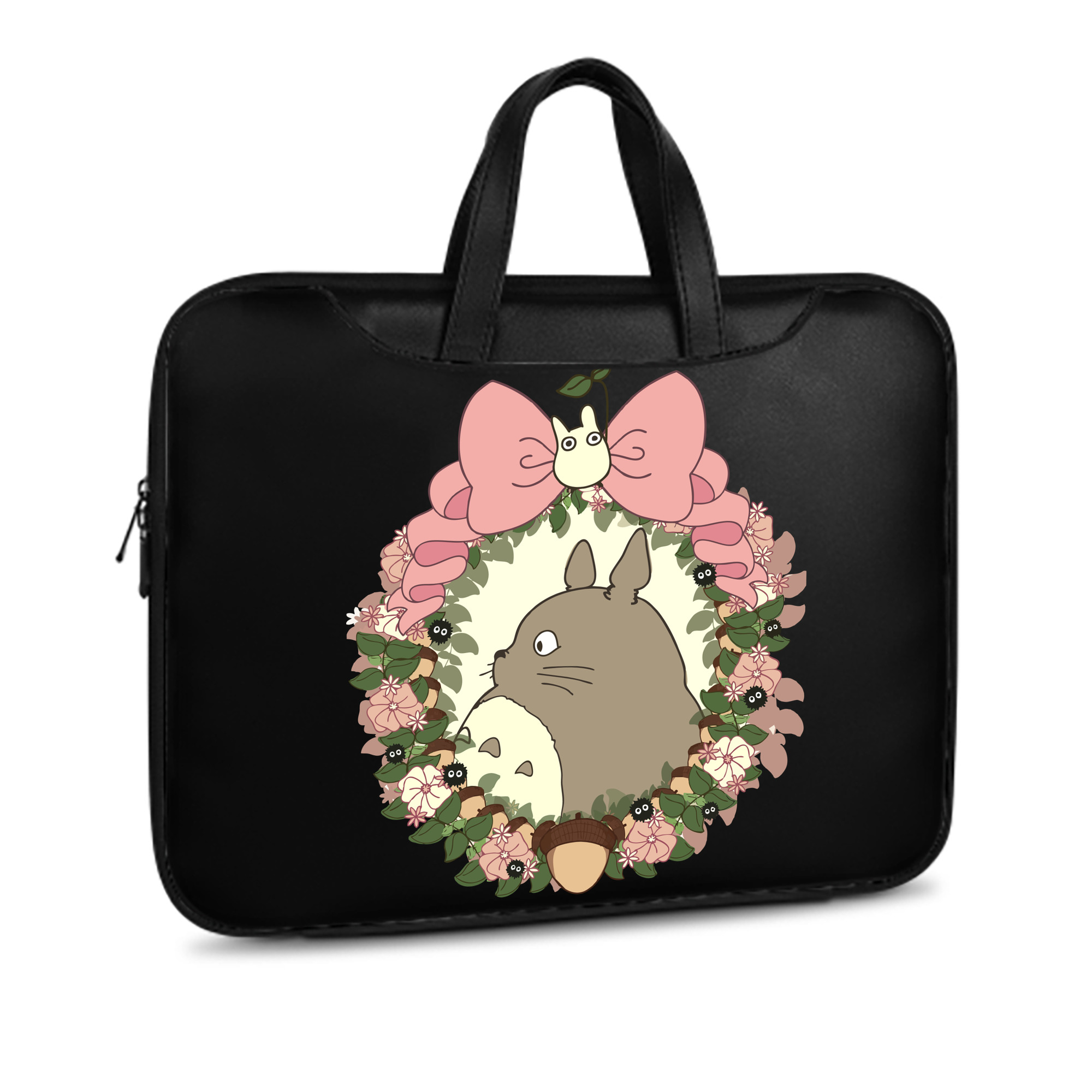 （画像用） となりのトトロ 草壁メイ 草壁サツキ My Neighbor Totoro Satsuki Kusakabe Mei Kusakabe レザーラップトップバッグ　ノートパソコンケース