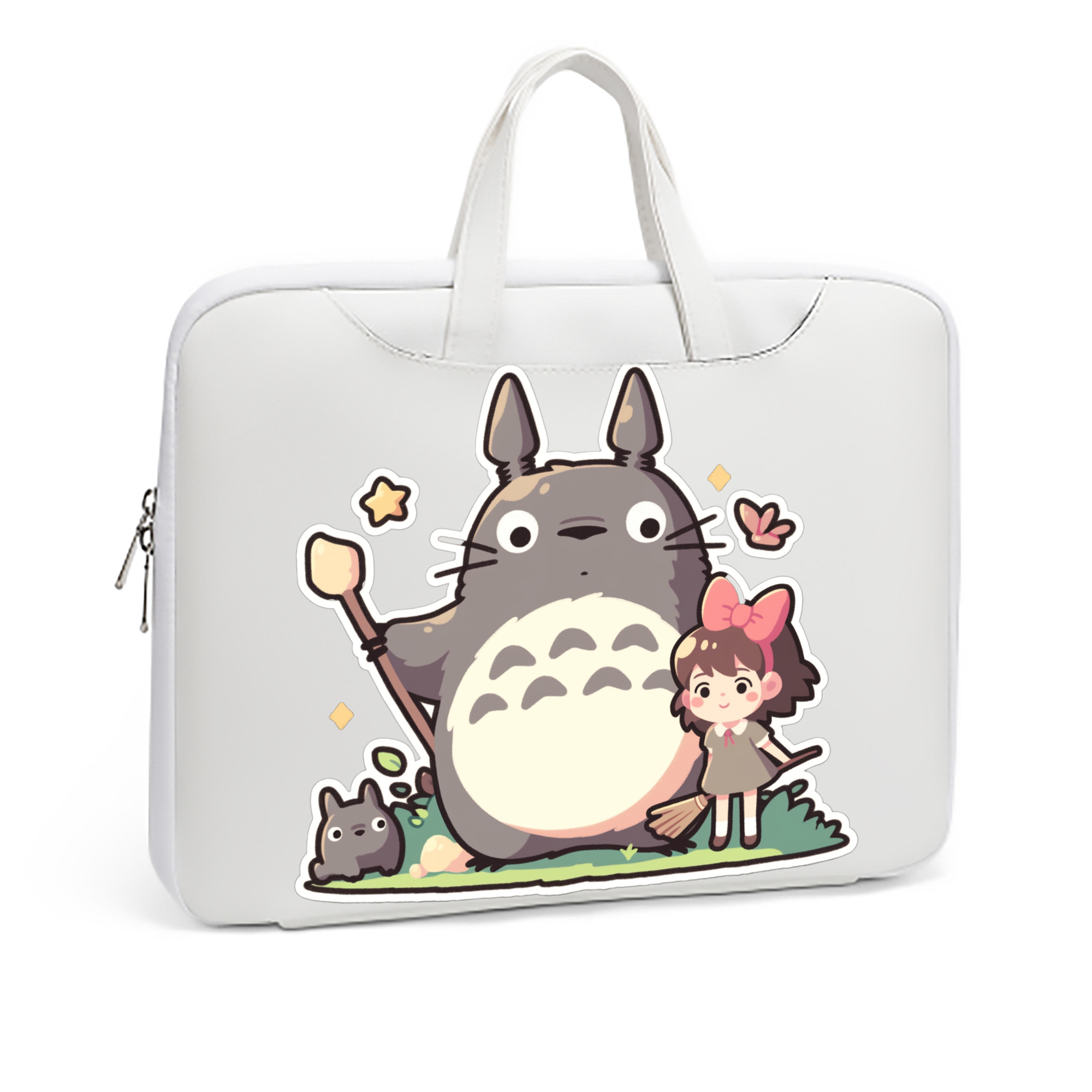 （画像用） となりのトトロ 草壁メイ 草壁サツキ My Neighbor Totoro Satsuki Kusakabe Mei Kusakabe レザーラップトップバッグ　ノートパソコンケース
