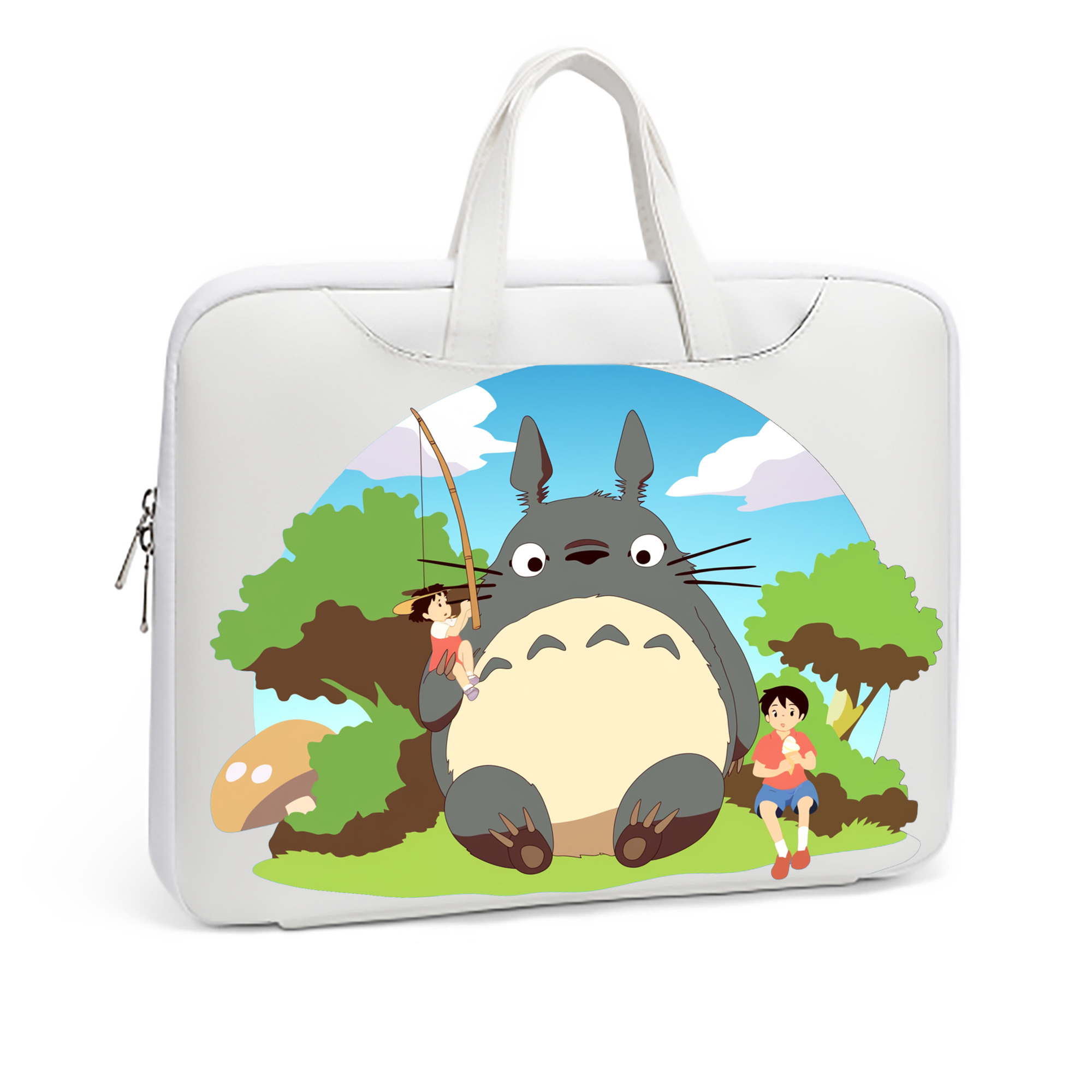 （画像用） となりのトトロ 草壁メイ 草壁サツキ My Neighbor Totoro Satsuki Kusakabe Mei Kusakabe レザーラップトップバッグ　ノートパソコンケース