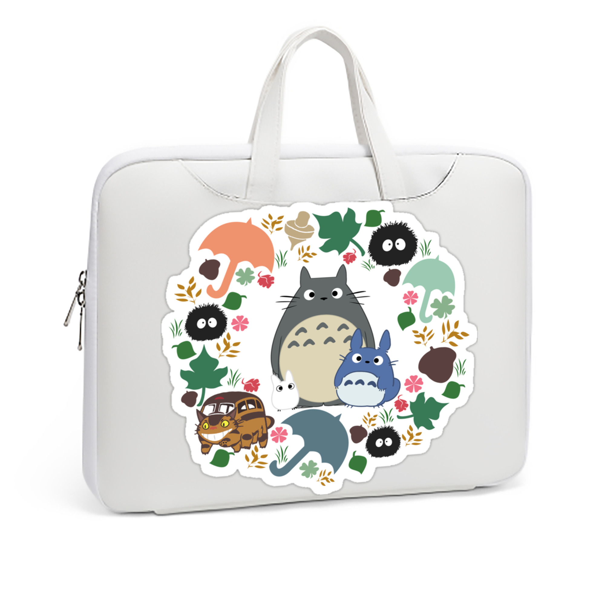 （画像用） となりのトトロ 草壁メイ 草壁サツキ My Neighbor Totoro Satsuki Kusakabe Mei Kusakabe レザーラップトップバッグ　ノートパソコンケース