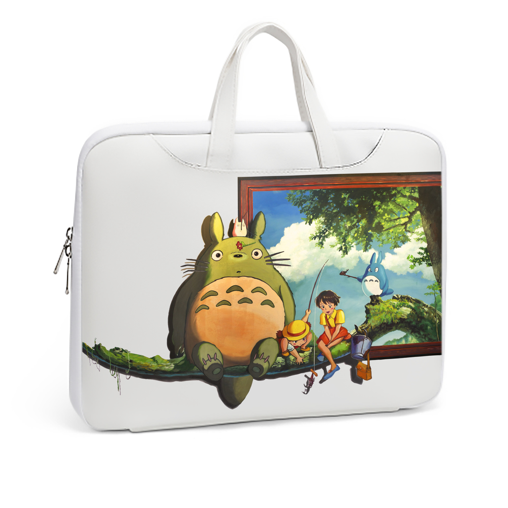 （画像用） となりのトトロ 草壁メイ 草壁サツキ My Neighbor Totoro Satsuki Kusakabe Mei Kusakabe レザーラップトップバッグ　ノートパソコンケース