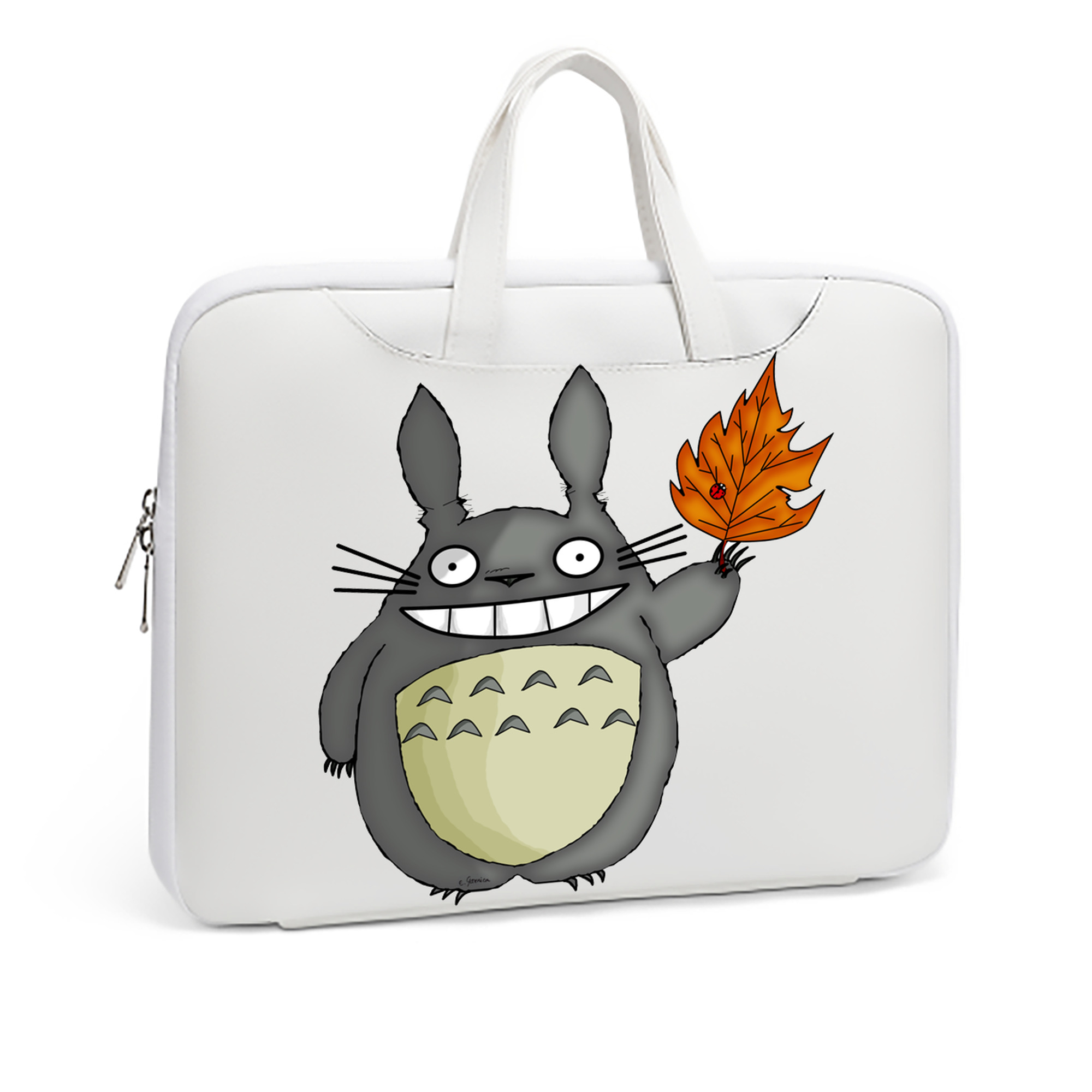 （画像用） となりのトトロ 草壁メイ 草壁サツキ My Neighbor Totoro Satsuki Kusakabe Mei Kusakabe レザーラップトップバッグ　ノートパソコンケース