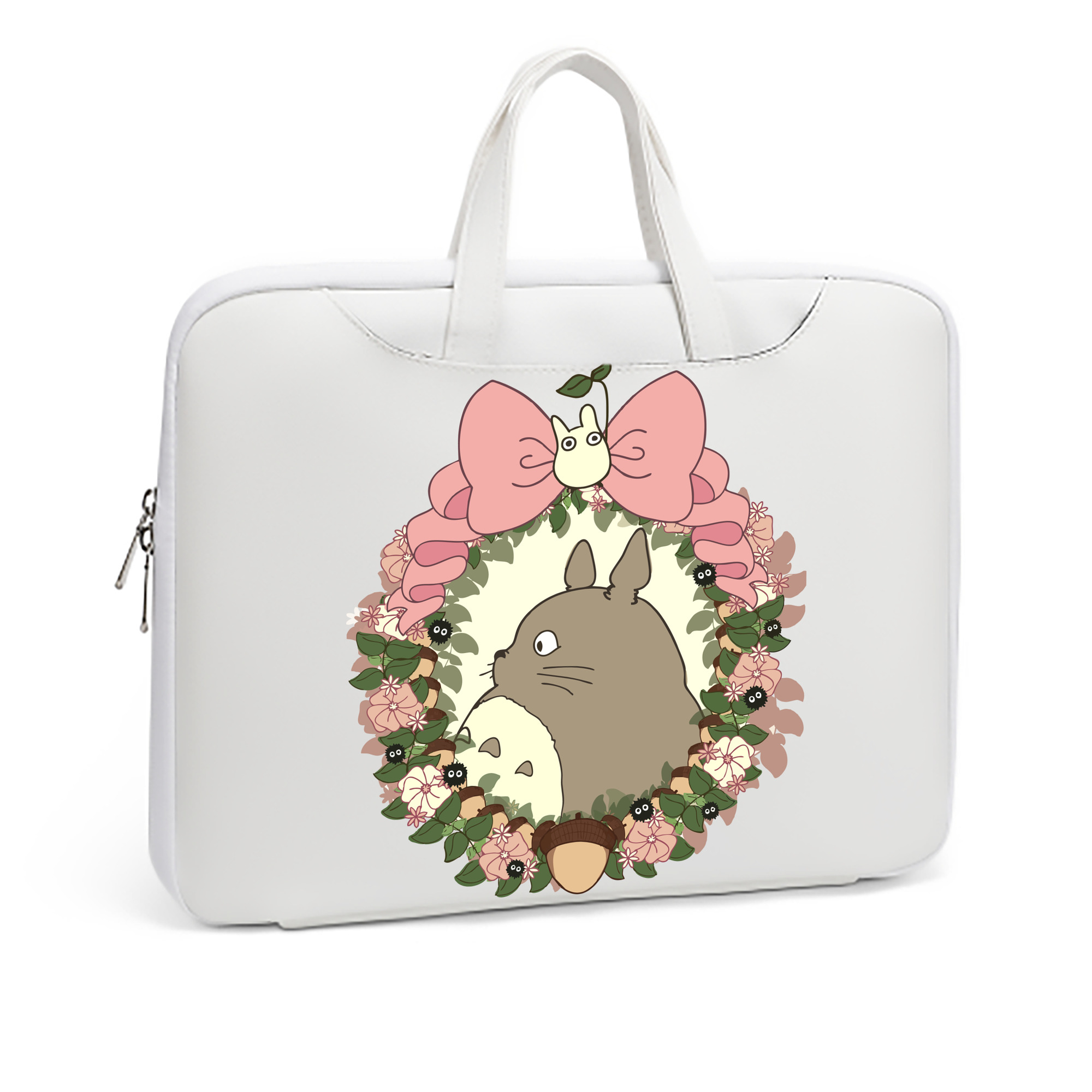 （画像用） となりのトトロ 草壁メイ 草壁サツキ My Neighbor Totoro Satsuki Kusakabe Mei Kusakabe レザーラップトップバッグ　ノートパソコンケース