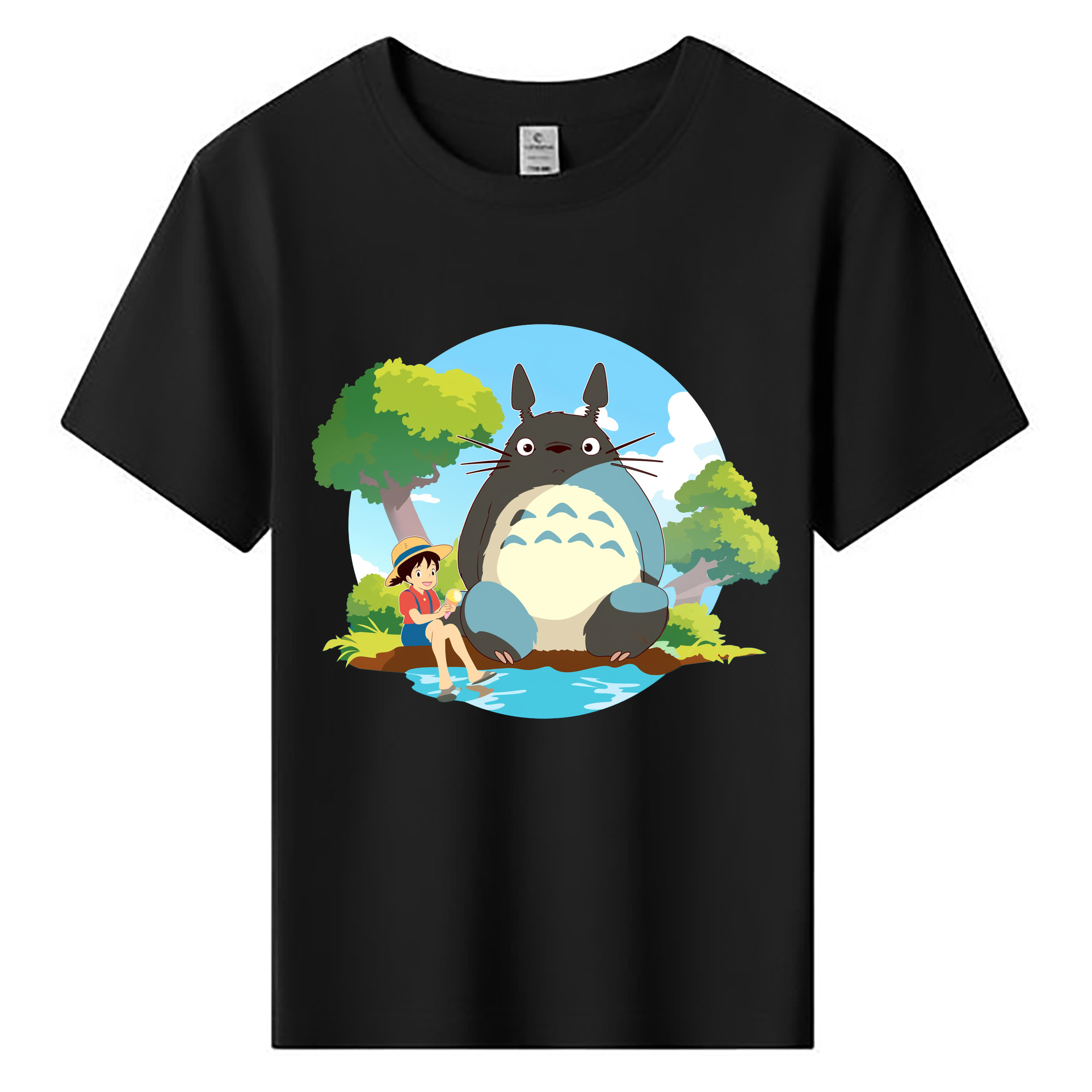（画像用） となりのトトロ 草壁メイ 草壁サツキ My Neighbor Totoro Satsuki Kusakabe Mei Kusakabe 綿100％キッズTシャツ（フロントプリント）
