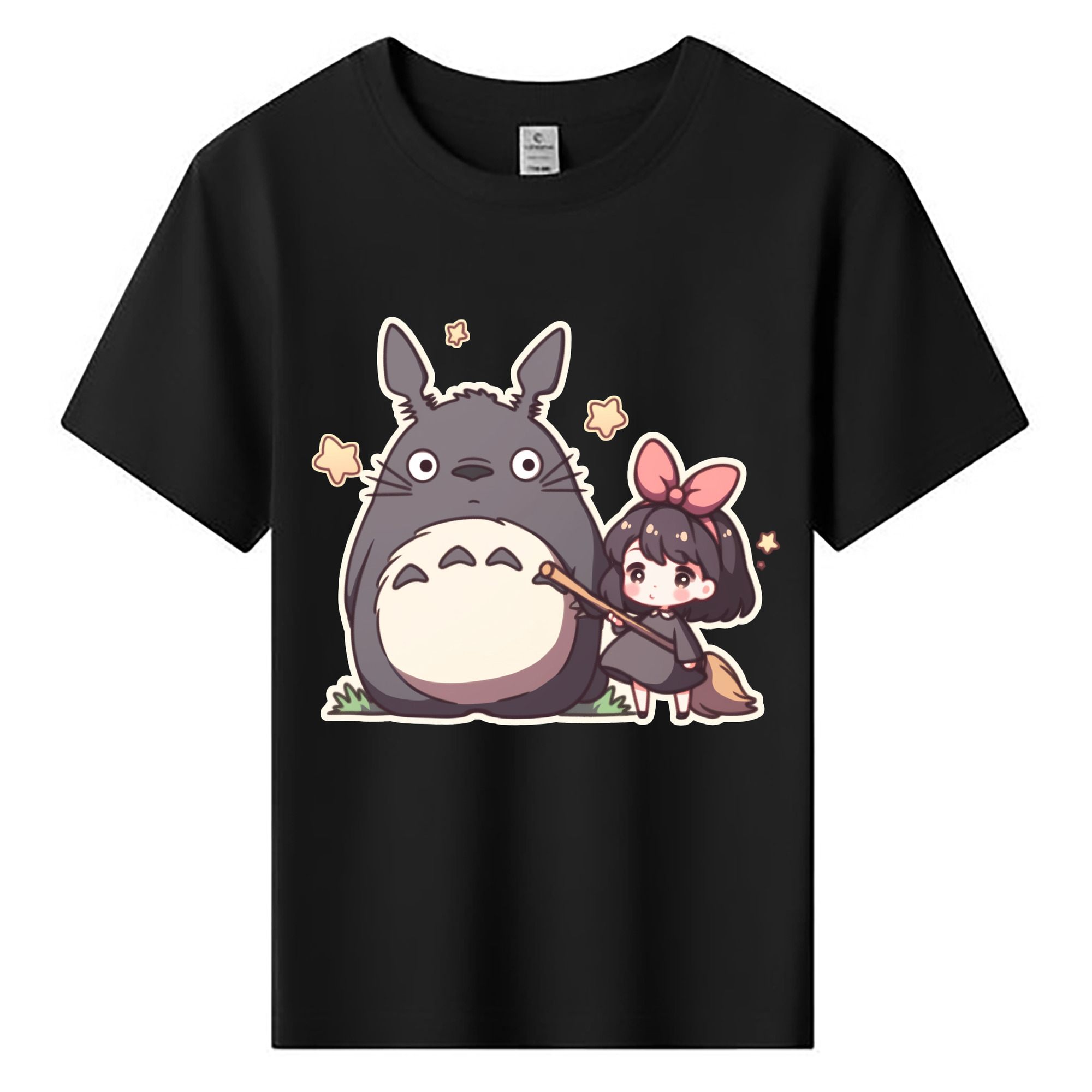 （画像用） となりのトトロ 草壁メイ 草壁サツキ My Neighbor Totoro Satsuki Kusakabe Mei Kusakabe 綿100％キッズTシャツ（フロントプリント）
