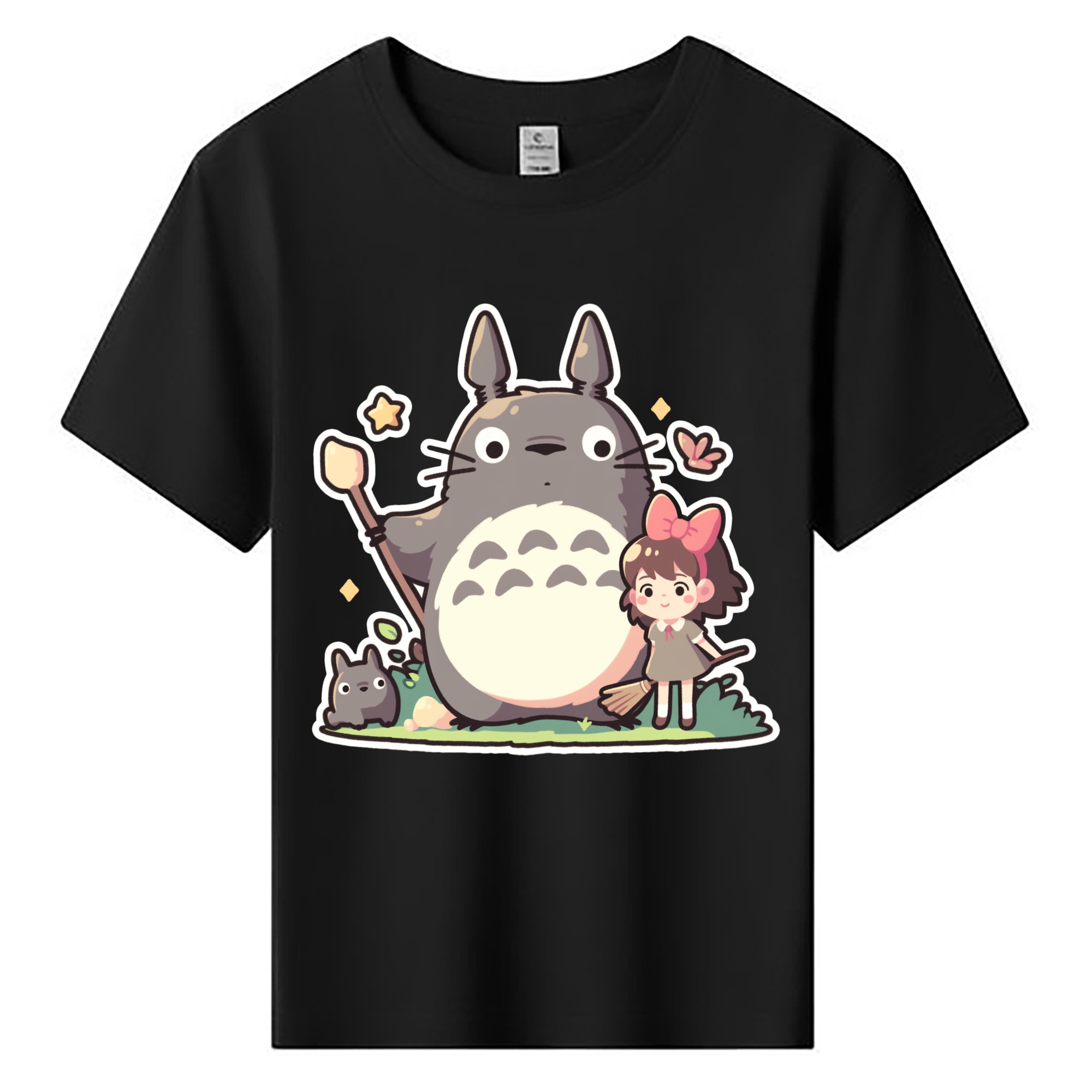 （画像用） となりのトトロ 草壁メイ 草壁サツキ My Neighbor Totoro Satsuki Kusakabe Mei Kusakabe 綿100％キッズTシャツ（フロントプリント）