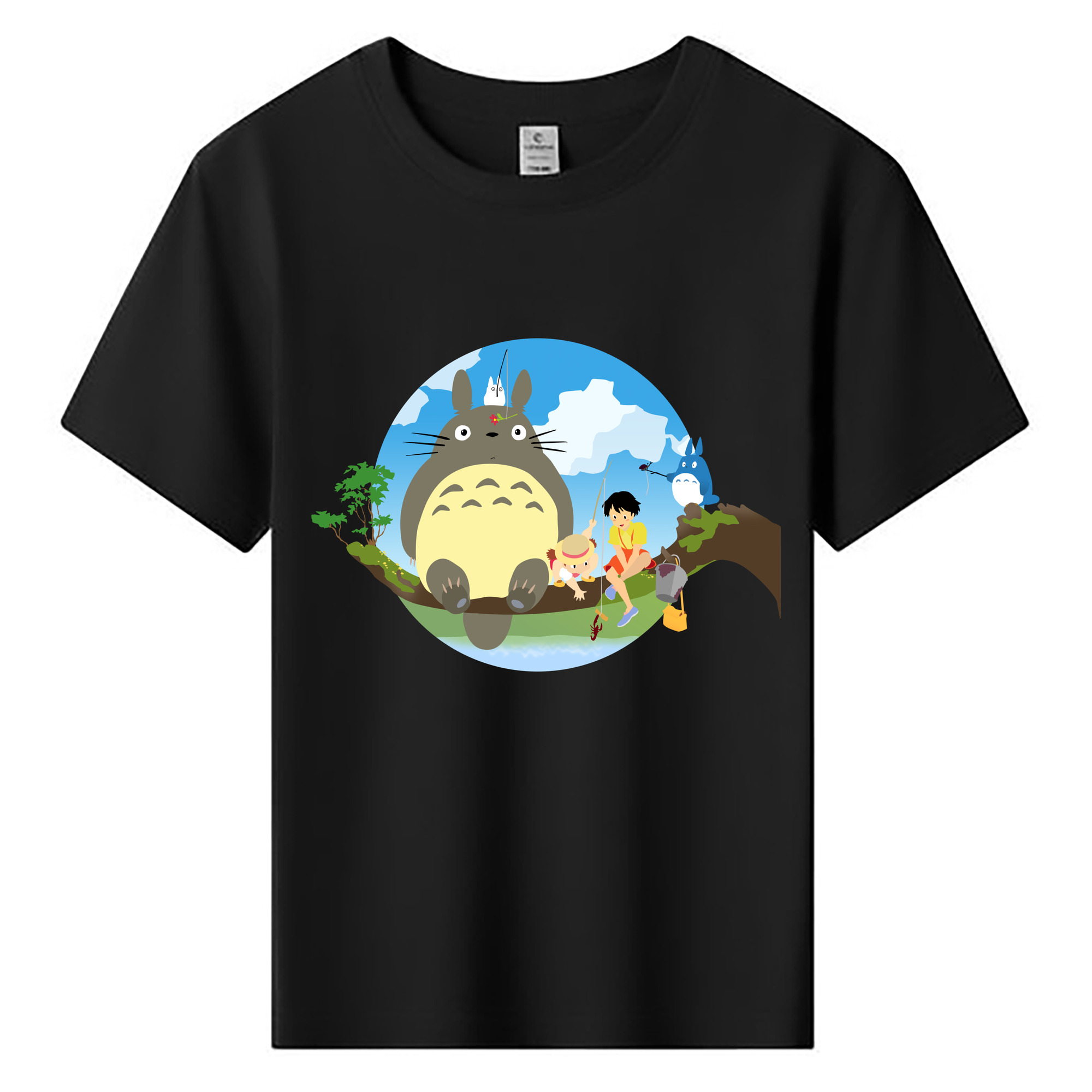 （画像用） となりのトトロ 草壁メイ 草壁サツキ My Neighbor Totoro Satsuki Kusakabe Mei Kusakabe 綿100％キッズTシャツ（フロントプリント）