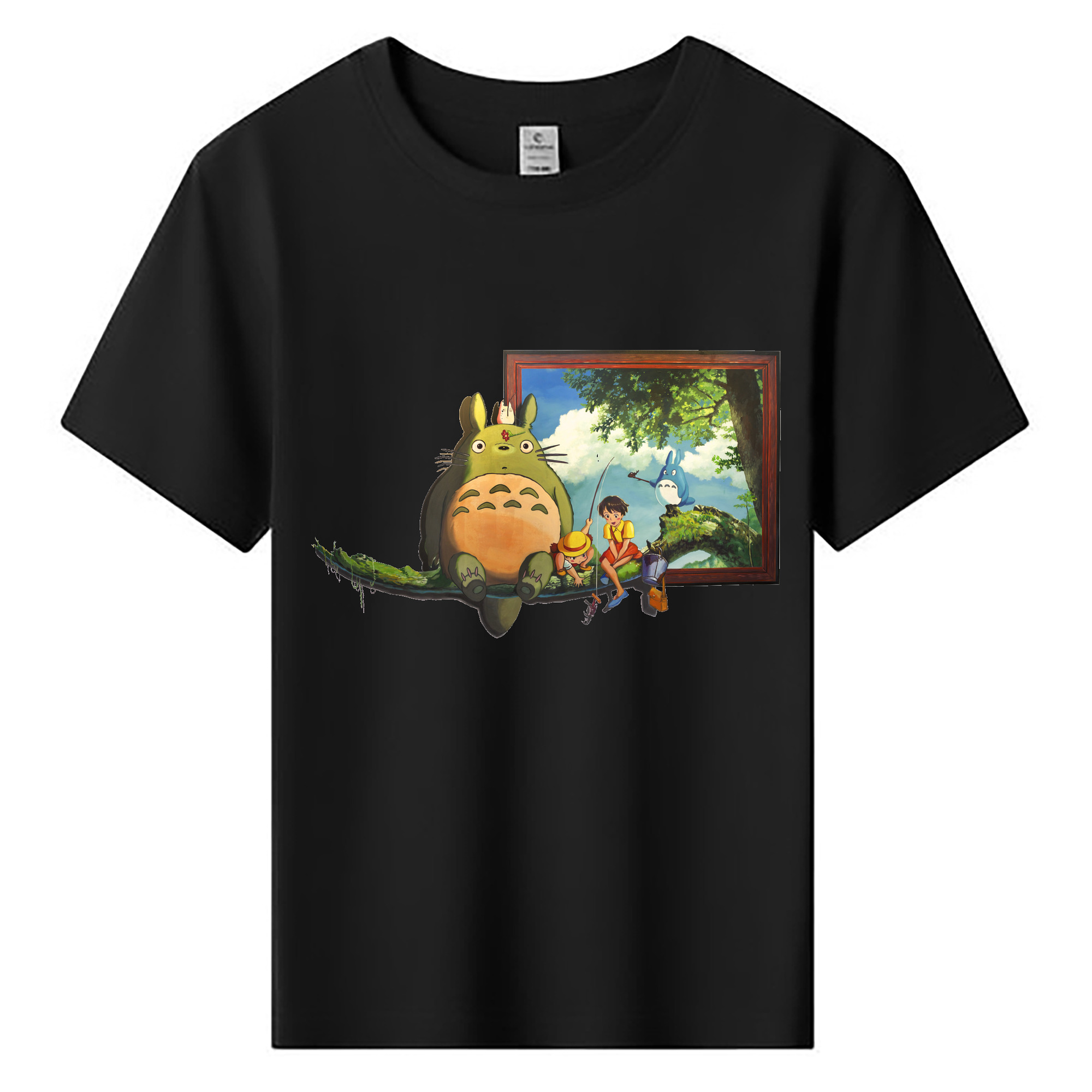 （画像用） となりのトトロ 草壁メイ 草壁サツキ My Neighbor Totoro Satsuki Kusakabe Mei Kusakabe 綿100％キッズTシャツ（フロントプリント）
