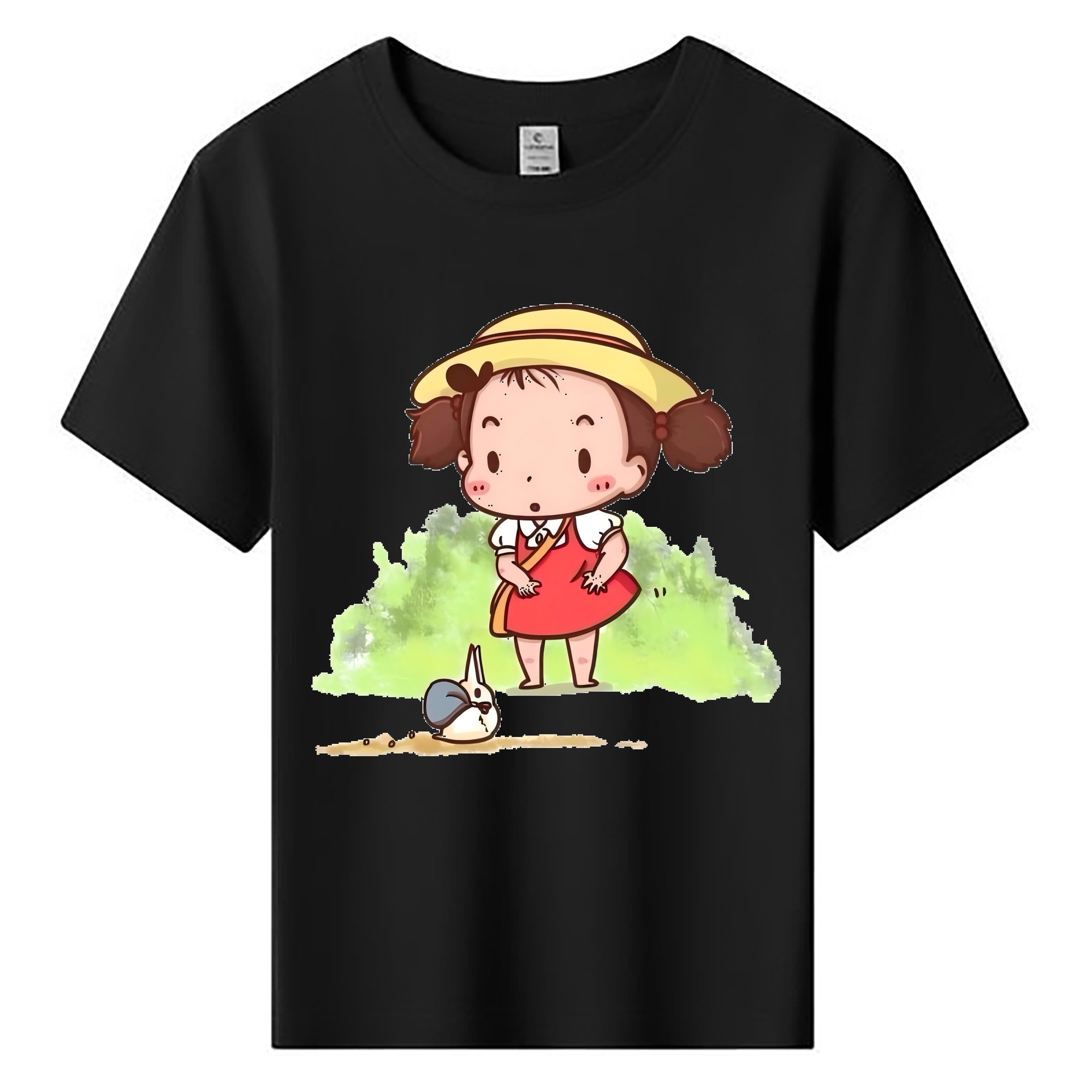 （画像用） となりのトトロ 草壁メイ 草壁サツキ My Neighbor Totoro Satsuki Kusakabe Mei Kusakabe 綿100％キッズTシャツ（フロントプリント）