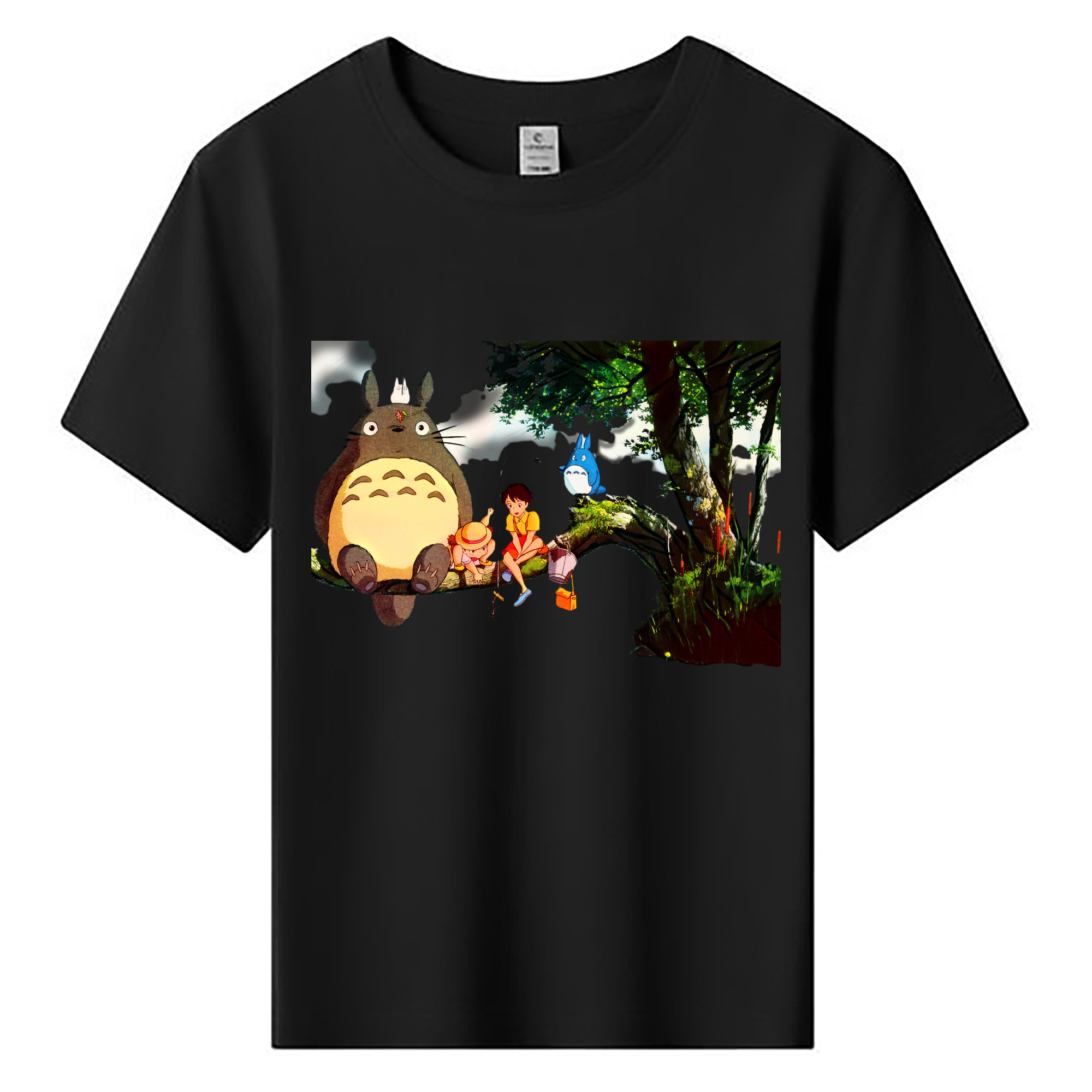 （画像用） となりのトトロ 草壁メイ 草壁サツキ My Neighbor Totoro Satsuki Kusakabe Mei Kusakabe 綿100％キッズTシャツ（フロントプリント）