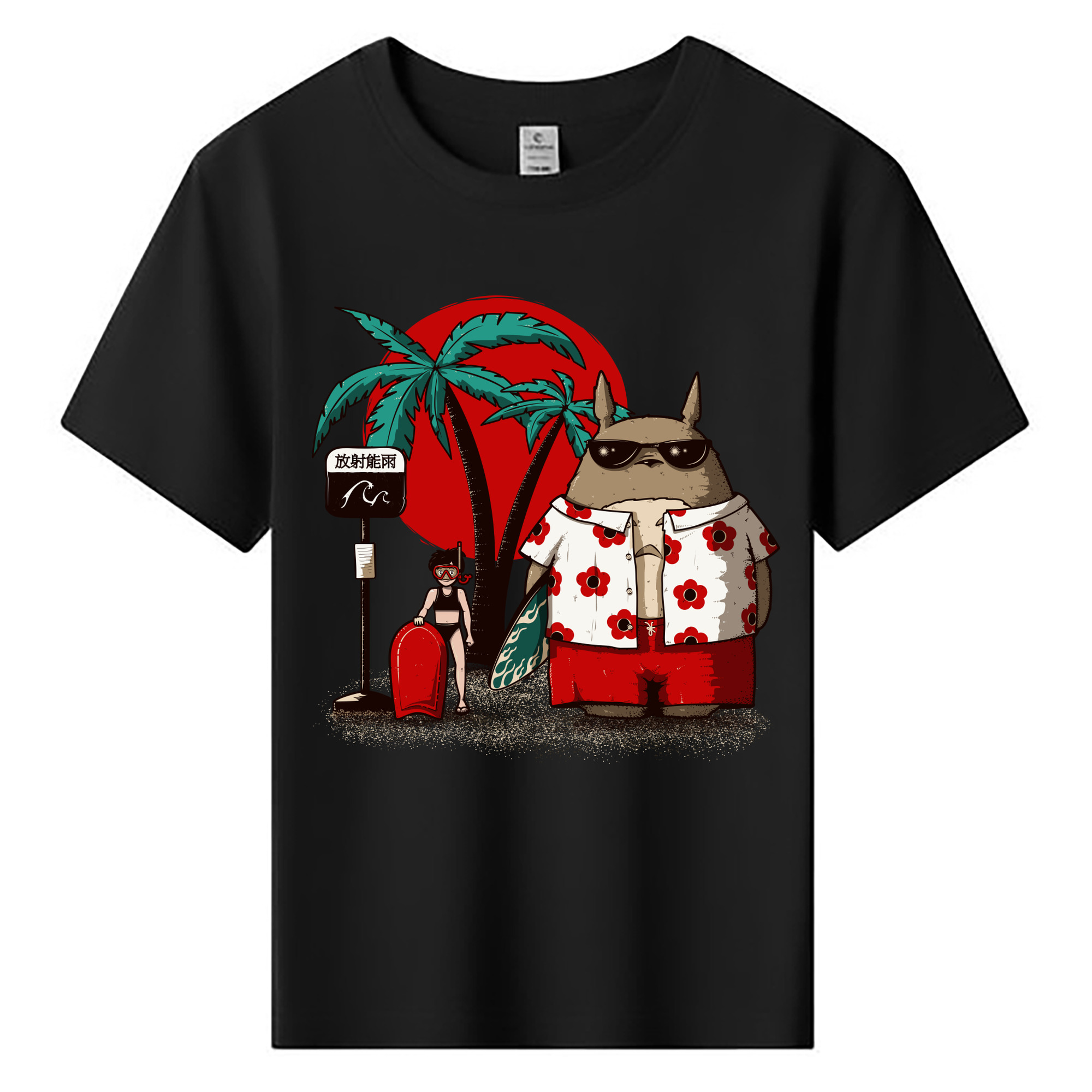 （画像用） となりのトトロ 草壁メイ 草壁サツキ My Neighbor Totoro Satsuki Kusakabe Mei Kusakabe 綿100％キッズTシャツ（フロントプリント）