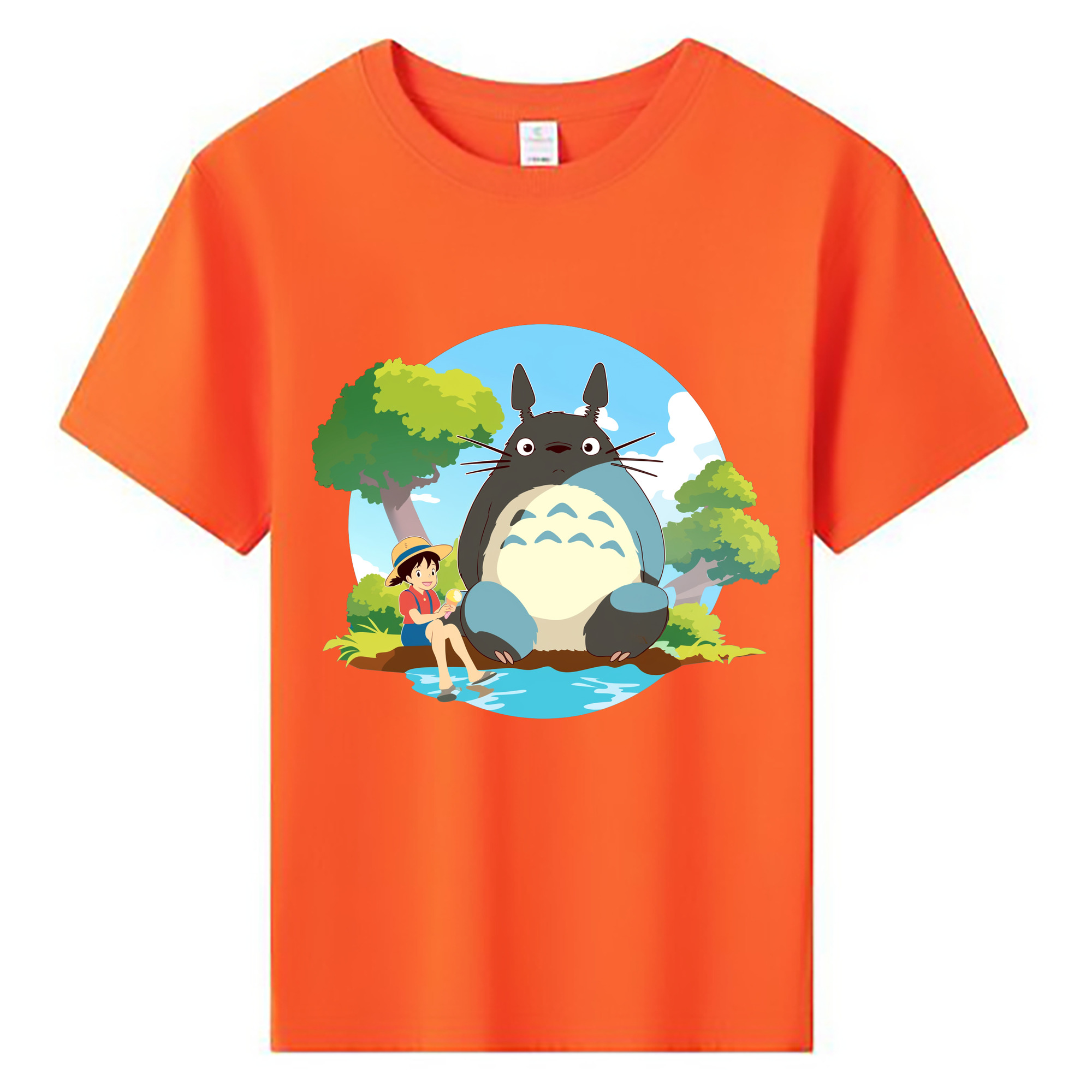 （画像用） となりのトトロ 草壁メイ 草壁サツキ My Neighbor Totoro Satsuki Kusakabe Mei Kusakabe 綿100％キッズTシャツ（フロントプリント）