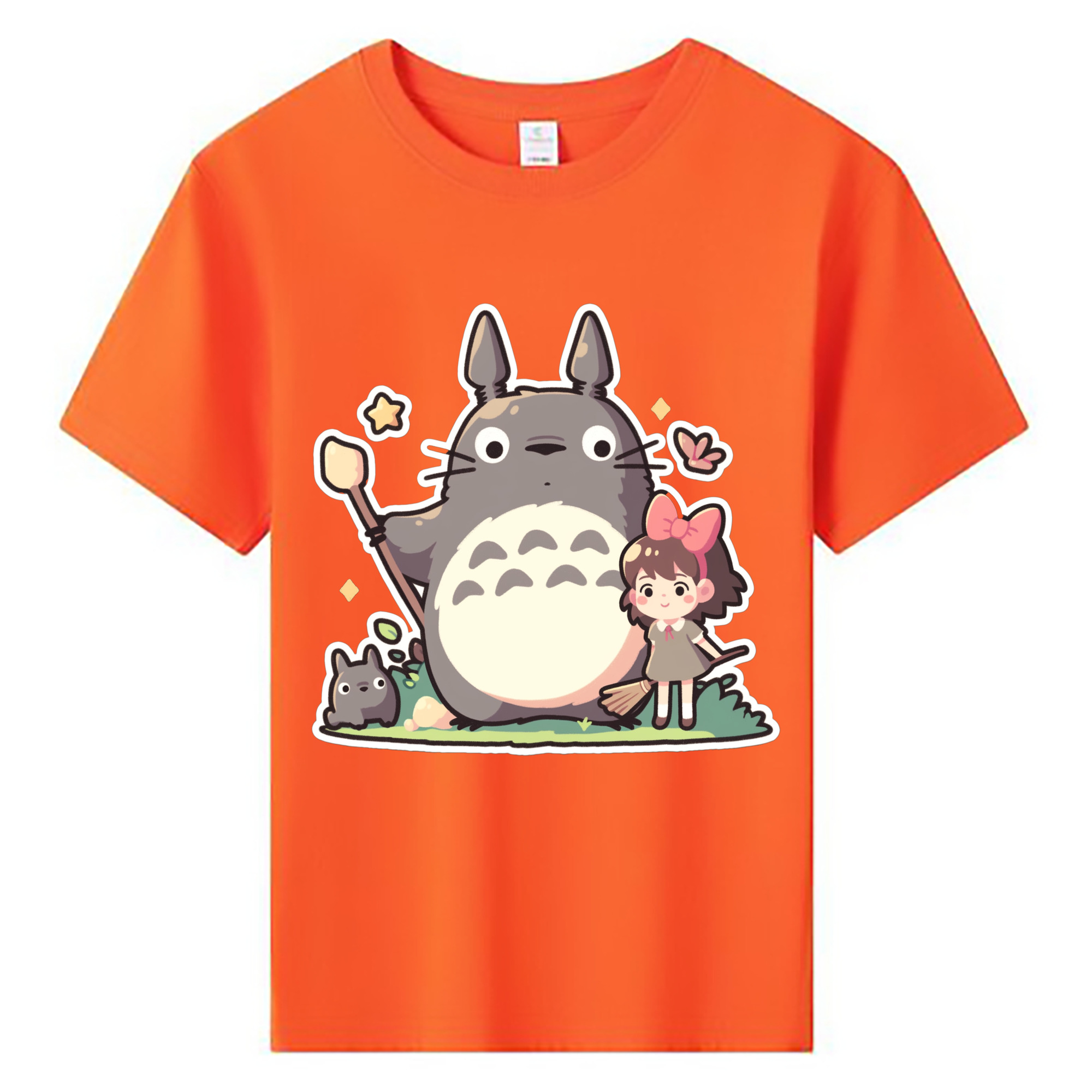 （画像用） となりのトトロ 草壁メイ 草壁サツキ My Neighbor Totoro Satsuki Kusakabe Mei Kusakabe 綿100％キッズTシャツ（フロントプリント）