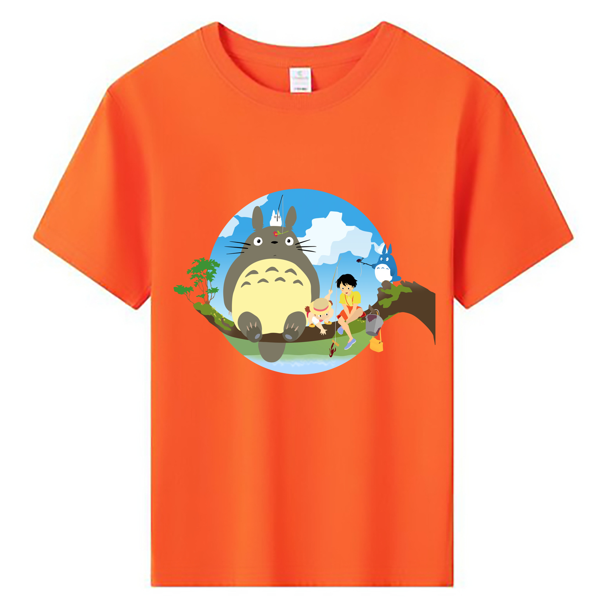 （画像用） となりのトトロ 草壁メイ 草壁サツキ My Neighbor Totoro Satsuki Kusakabe Mei Kusakabe 綿100％キッズTシャツ（フロントプリント）