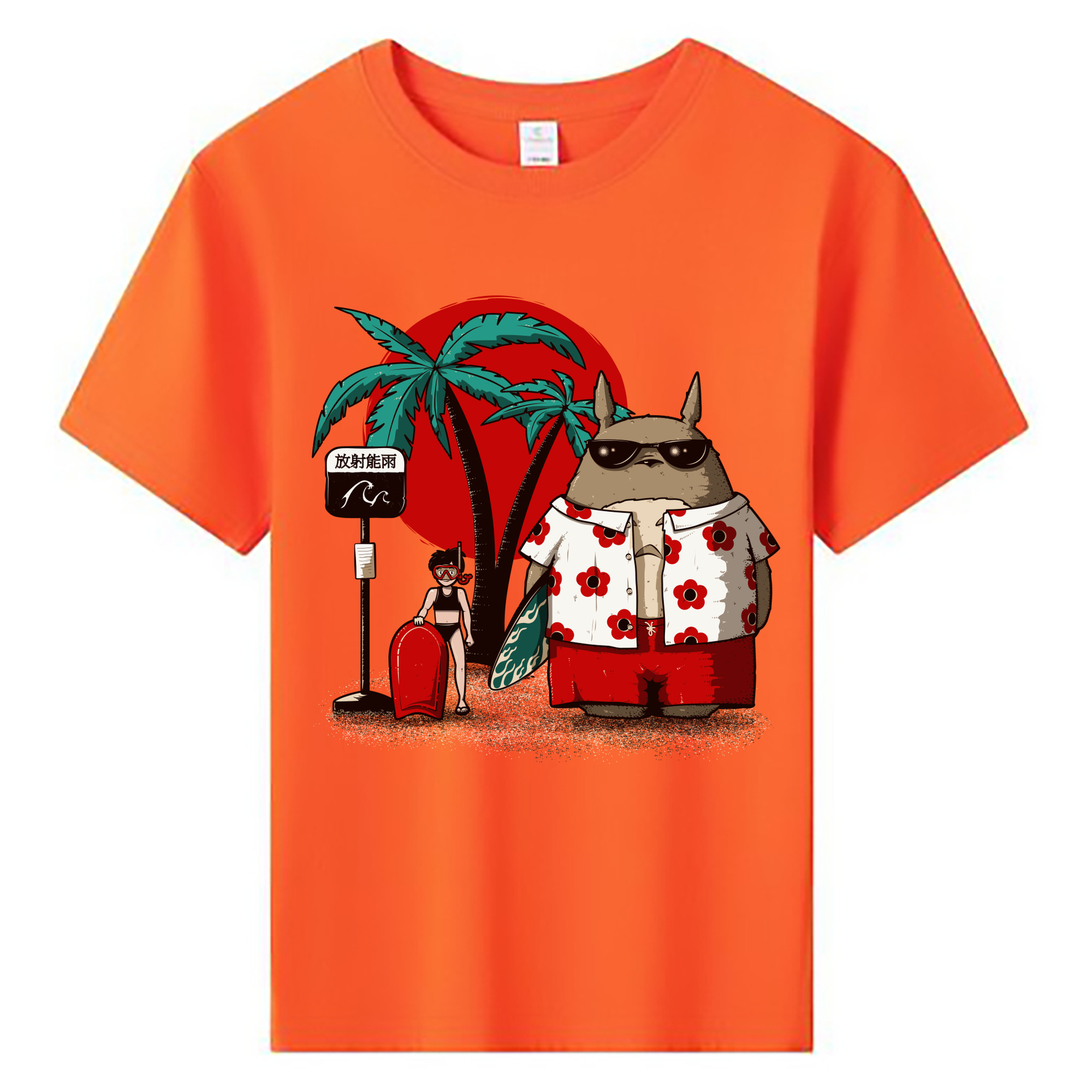 （画像用） となりのトトロ 草壁メイ 草壁サツキ My Neighbor Totoro Satsuki Kusakabe Mei Kusakabe 綿100％キッズTシャツ（フロントプリント）