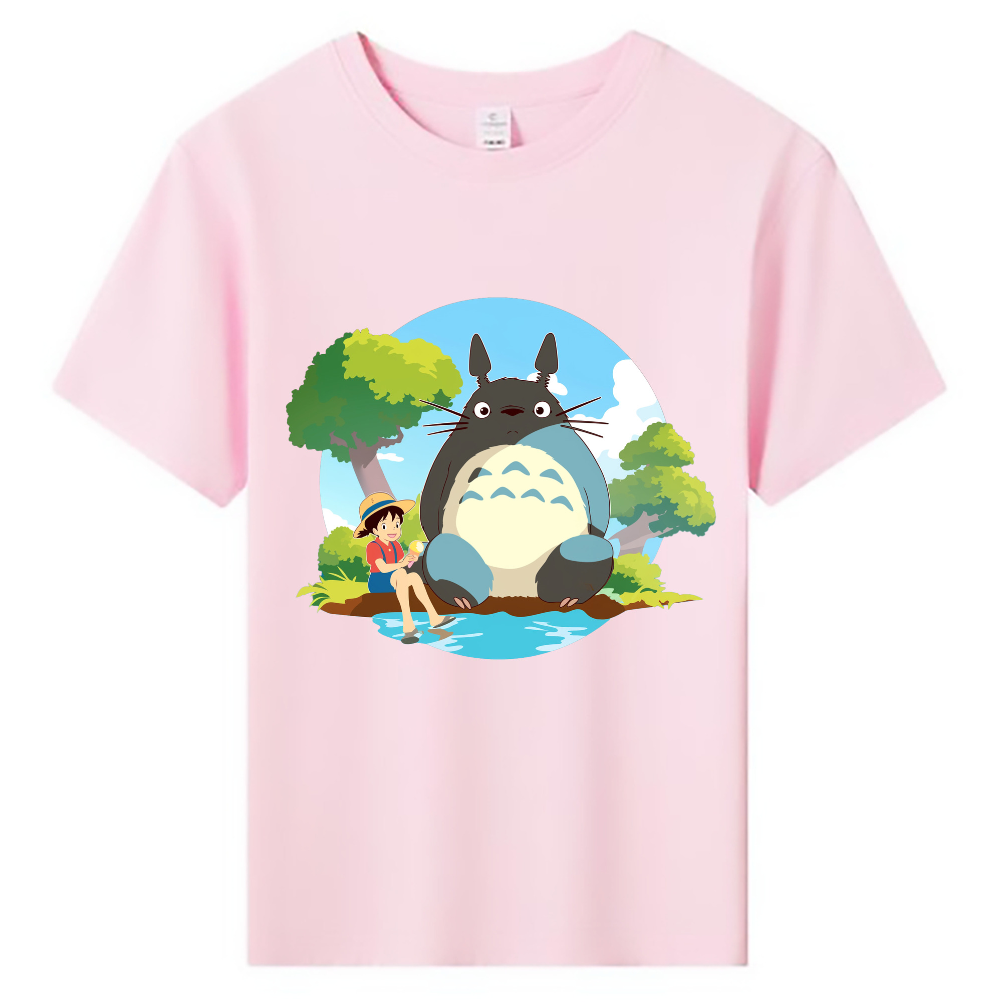 （画像用） となりのトトロ 草壁メイ 草壁サツキ My Neighbor Totoro Satsuki Kusakabe Mei Kusakabe 綿100％キッズTシャツ（フロントプリント）