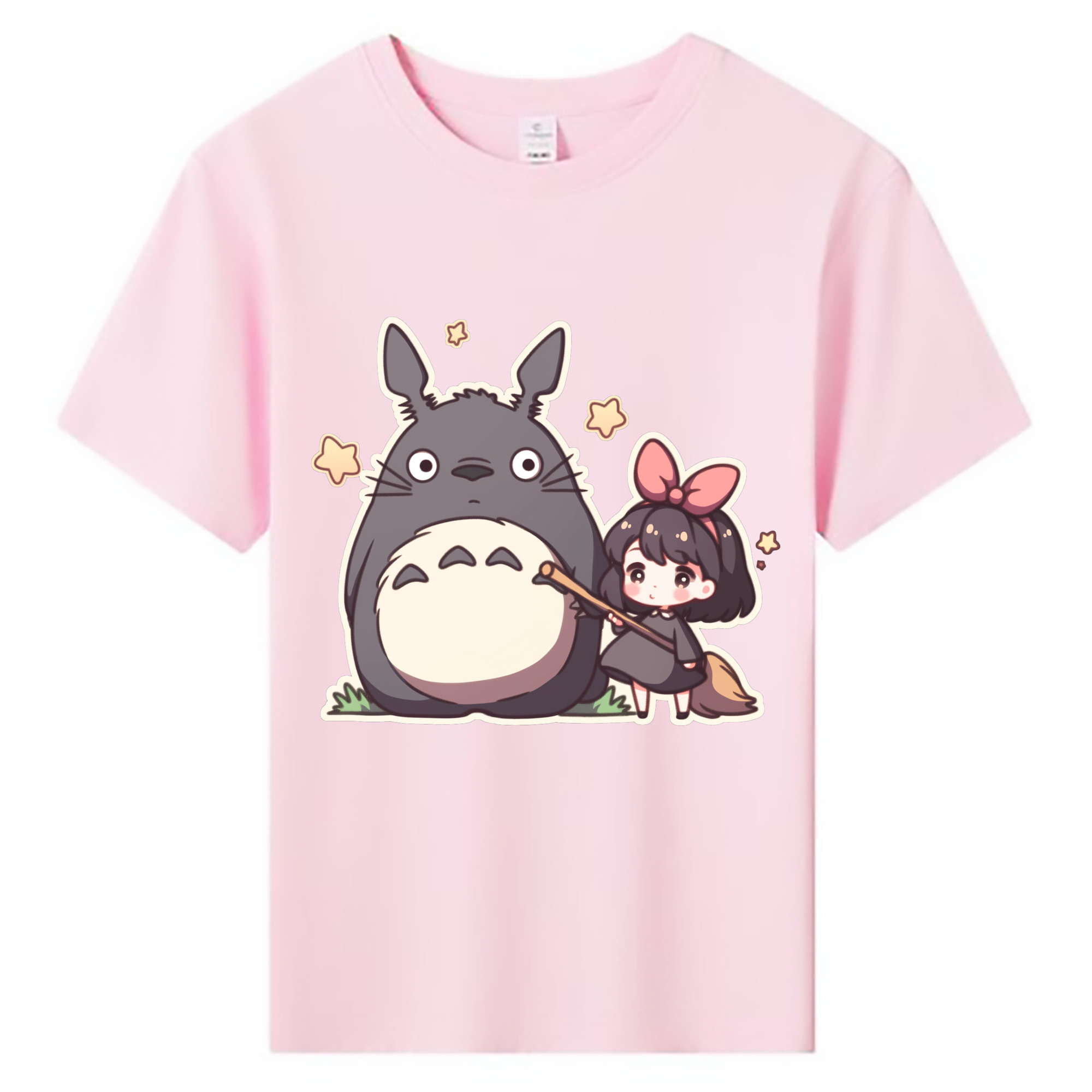 （画像用） となりのトトロ 草壁メイ 草壁サツキ My Neighbor Totoro Satsuki Kusakabe Mei Kusakabe 綿100％キッズTシャツ（フロントプリント）