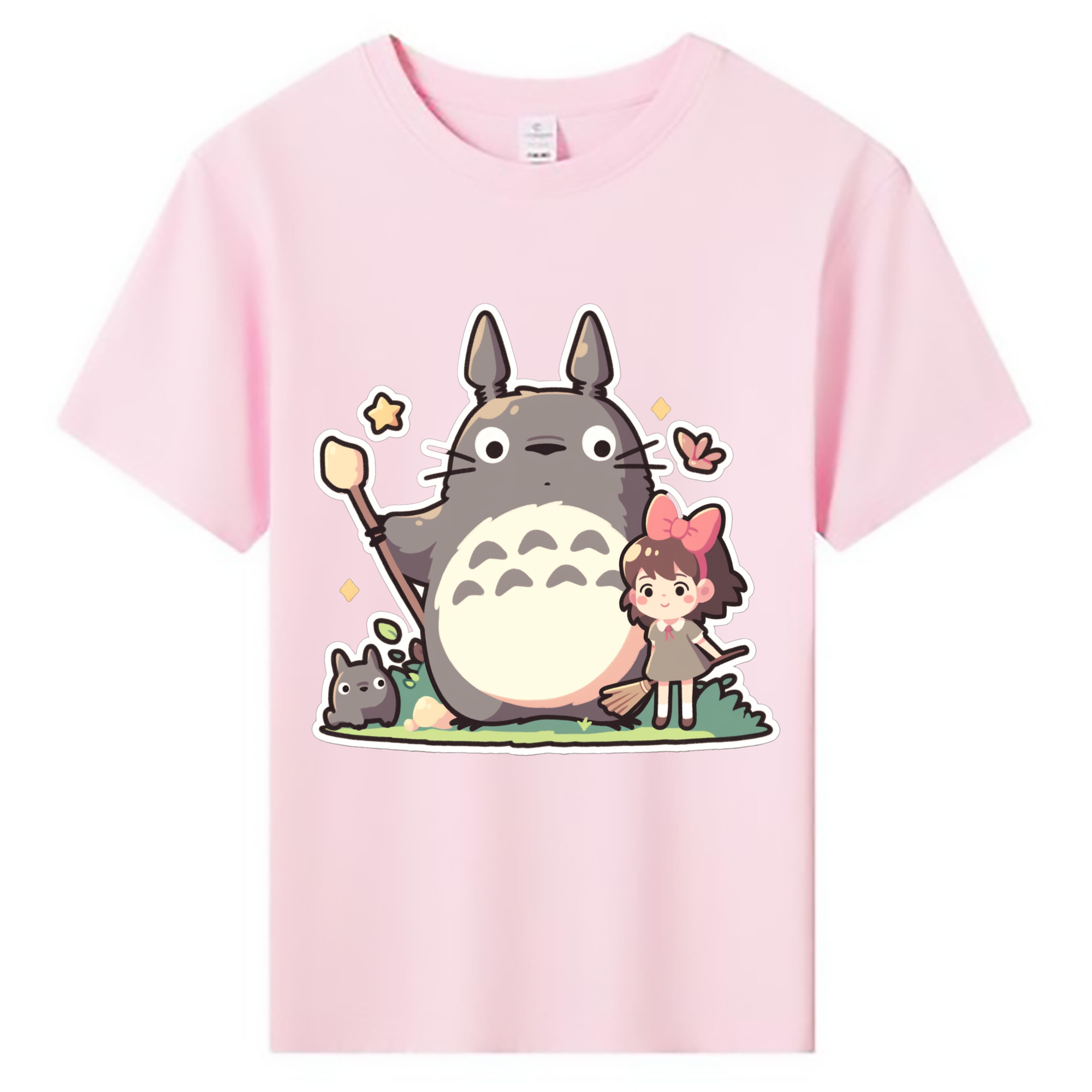 （画像用） となりのトトロ 草壁メイ 草壁サツキ My Neighbor Totoro Satsuki Kusakabe Mei Kusakabe 綿100％キッズTシャツ（フロントプリント）