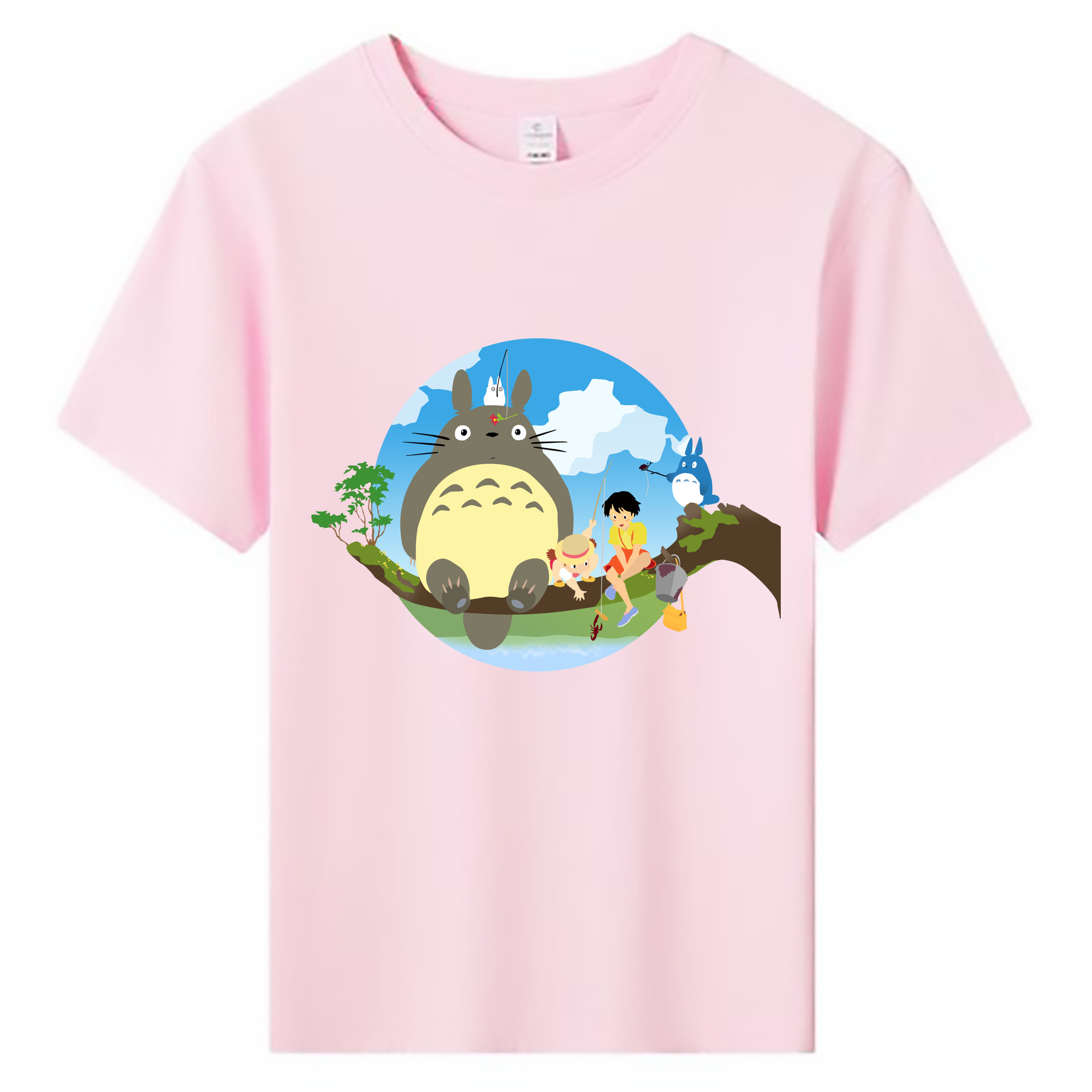 （画像用） となりのトトロ 草壁メイ 草壁サツキ My Neighbor Totoro Satsuki Kusakabe Mei Kusakabe 綿100％キッズTシャツ（フロントプリント）
