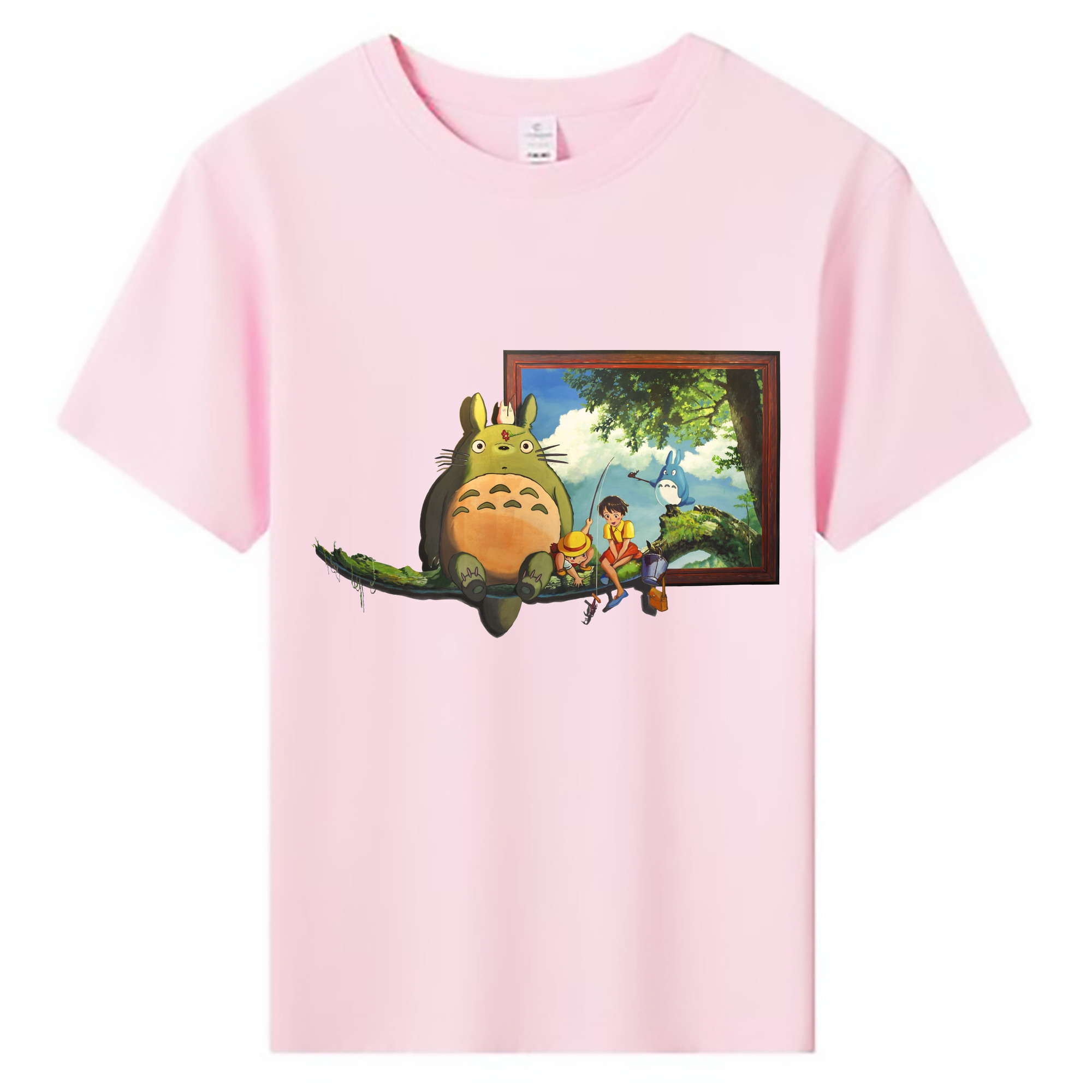（画像用） となりのトトロ 草壁メイ 草壁サツキ My Neighbor Totoro Satsuki Kusakabe Mei Kusakabe 綿100％キッズTシャツ（フロントプリント）