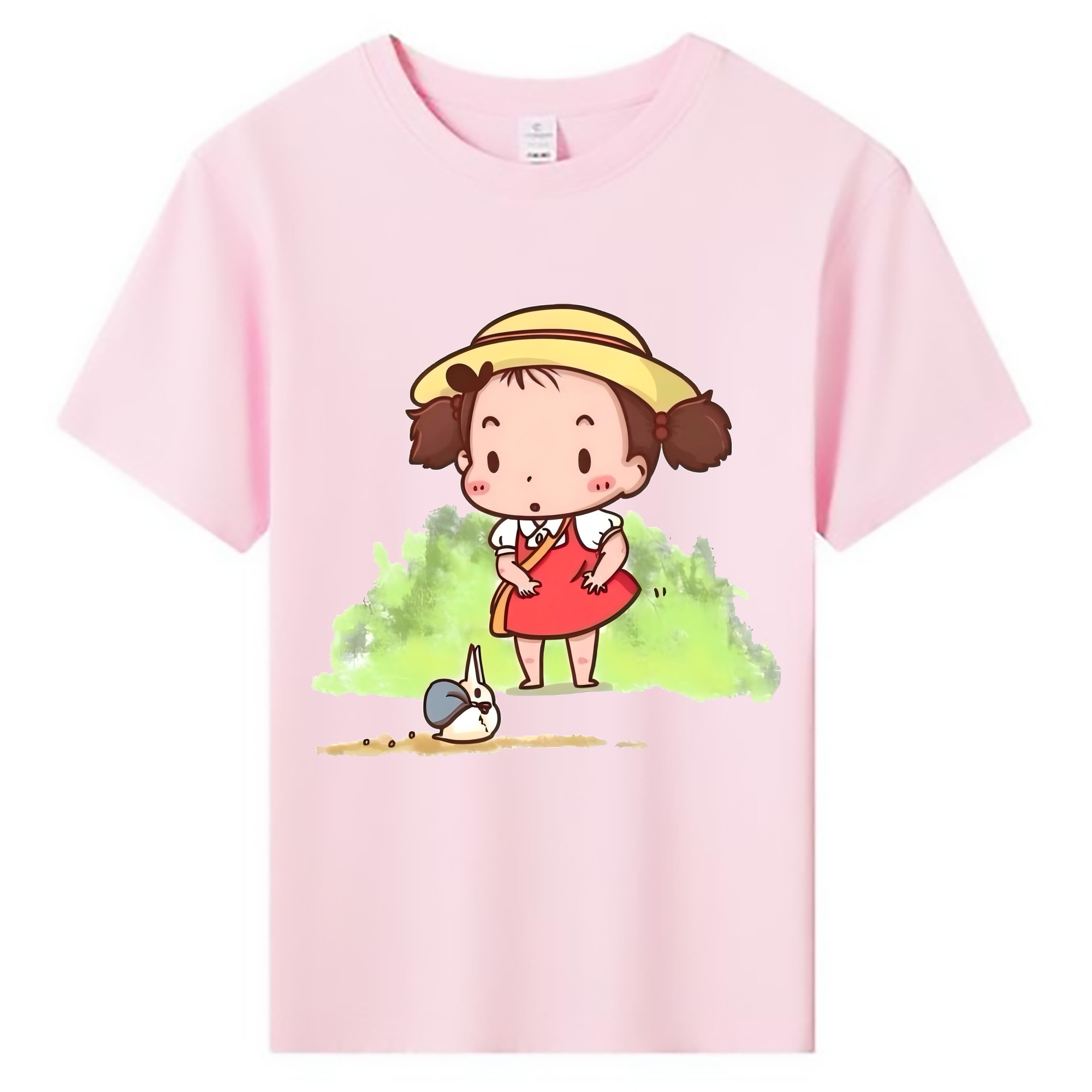 （画像用） となりのトトロ 草壁メイ 草壁サツキ My Neighbor Totoro Satsuki Kusakabe Mei Kusakabe 綿100％キッズTシャツ（フロントプリント）