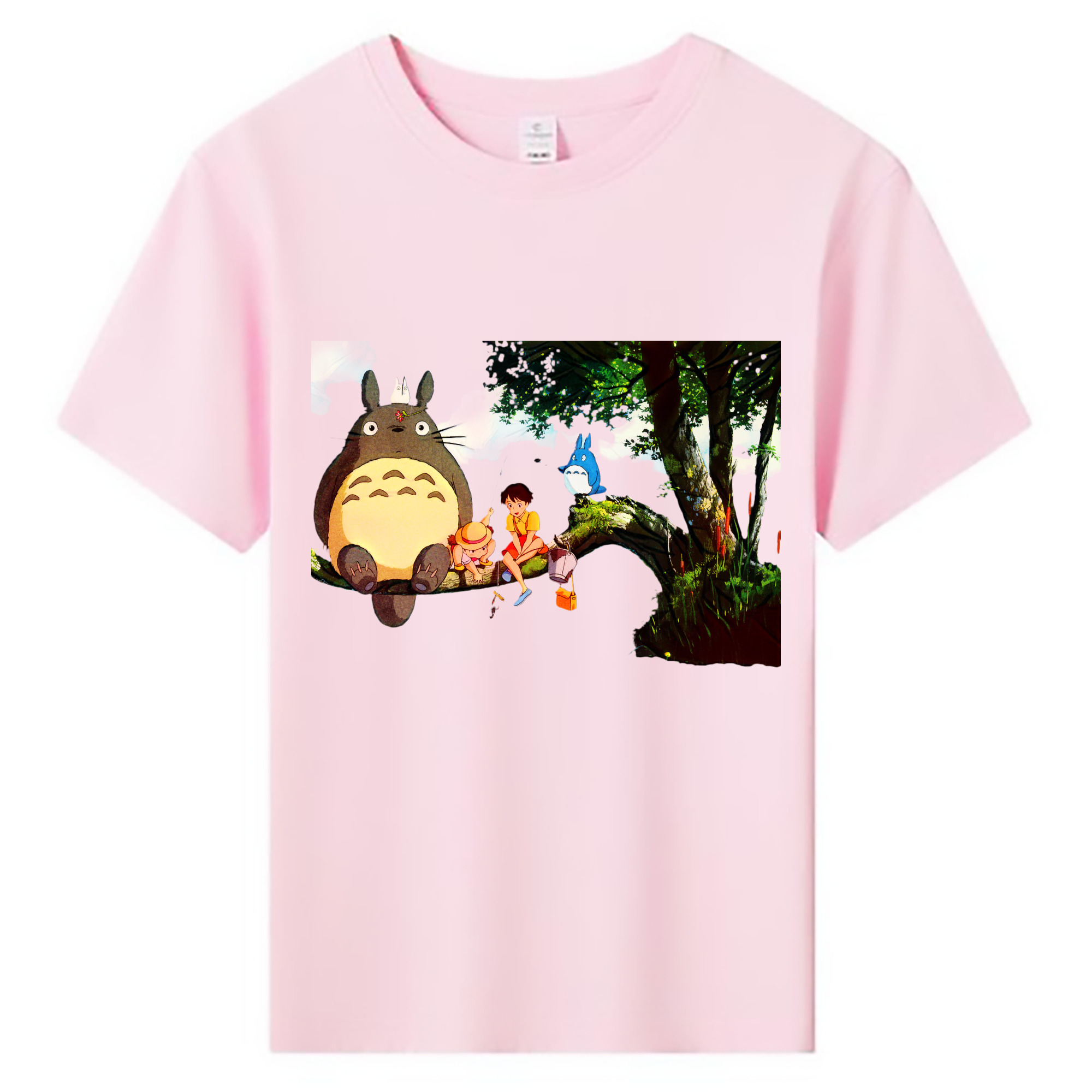 （画像用） となりのトトロ 草壁メイ 草壁サツキ My Neighbor Totoro Satsuki Kusakabe Mei Kusakabe 綿100％キッズTシャツ（フロントプリント）