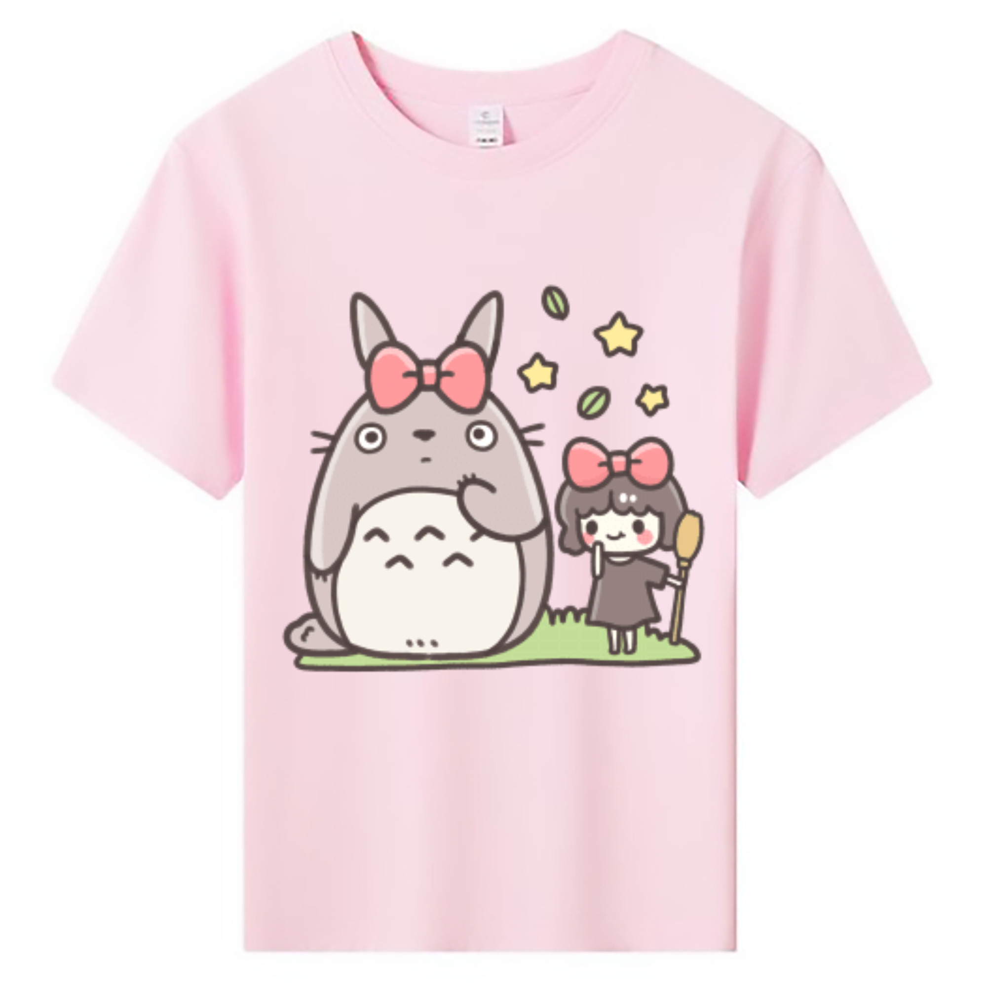 （画像用） となりのトトロ 草壁メイ 草壁サツキ My Neighbor Totoro Satsuki Kusakabe Mei Kusakabe 綿100％キッズTシャツ（フロントプリント）