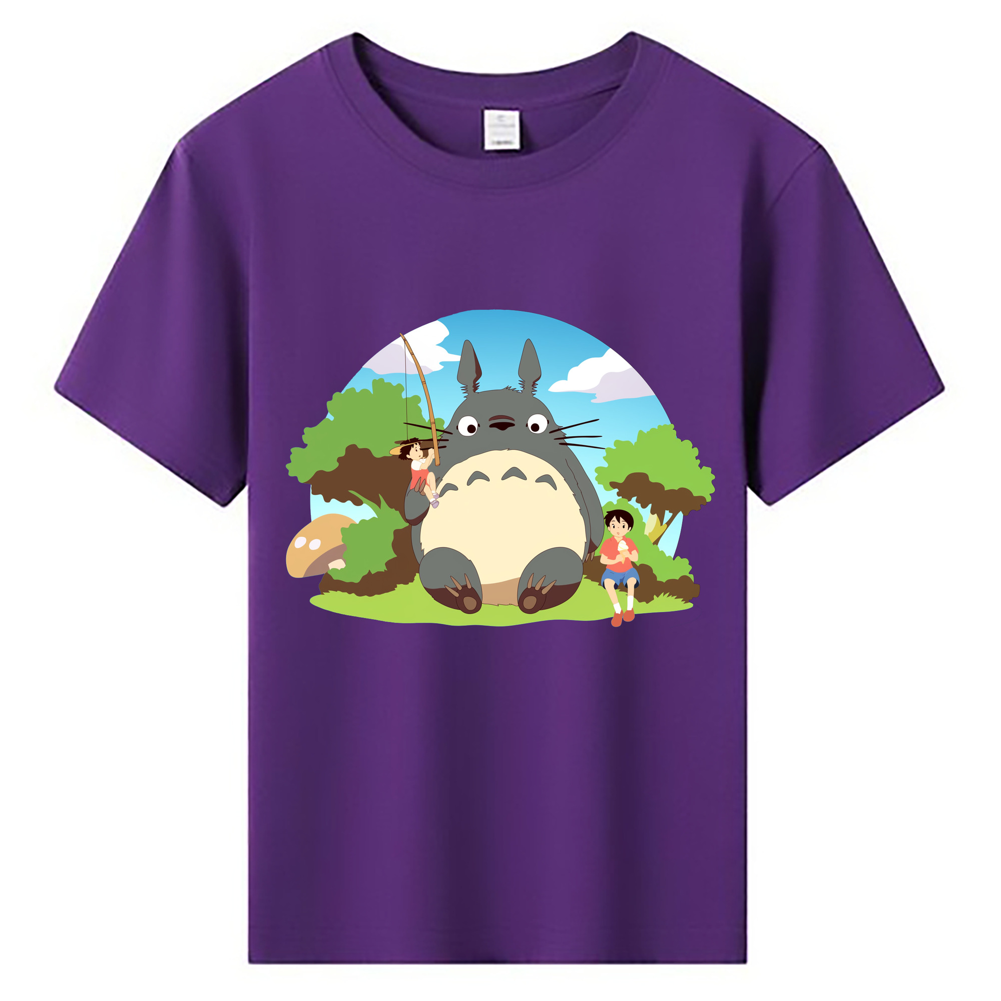 （画像用） となりのトトロ 草壁メイ 草壁サツキ My Neighbor Totoro Satsuki Kusakabe Mei Kusakabe 綿100％キッズTシャツ（フロントプリント）