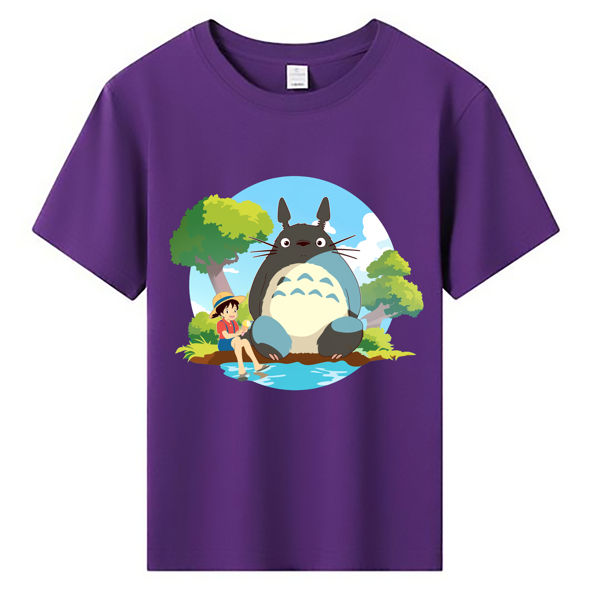 （画像用） となりのトトロ 草壁メイ 草壁サツキ My Neighbor Totoro Satsuki Kusakabe Mei Kusakabe 綿100％キッズTシャツ（フロントプリント）