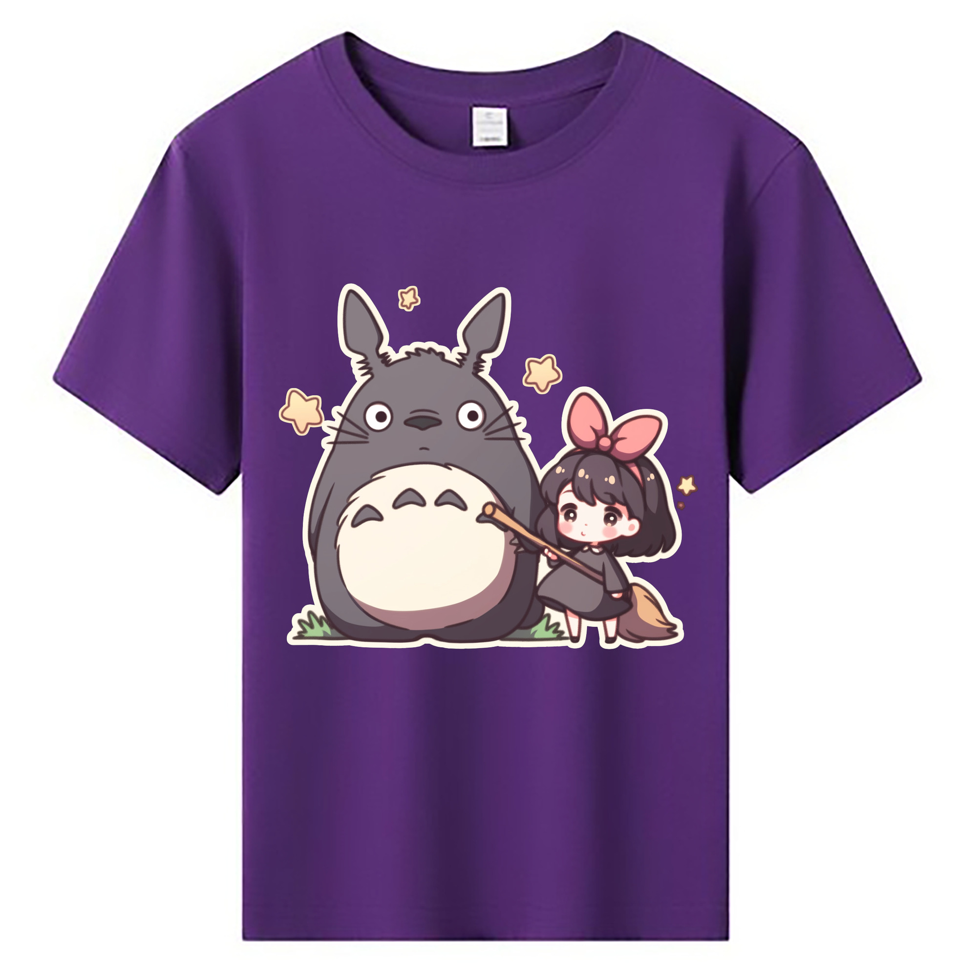 （画像用） となりのトトロ 草壁メイ 草壁サツキ My Neighbor Totoro Satsuki Kusakabe Mei Kusakabe 綿100％キッズTシャツ（フロントプリント）