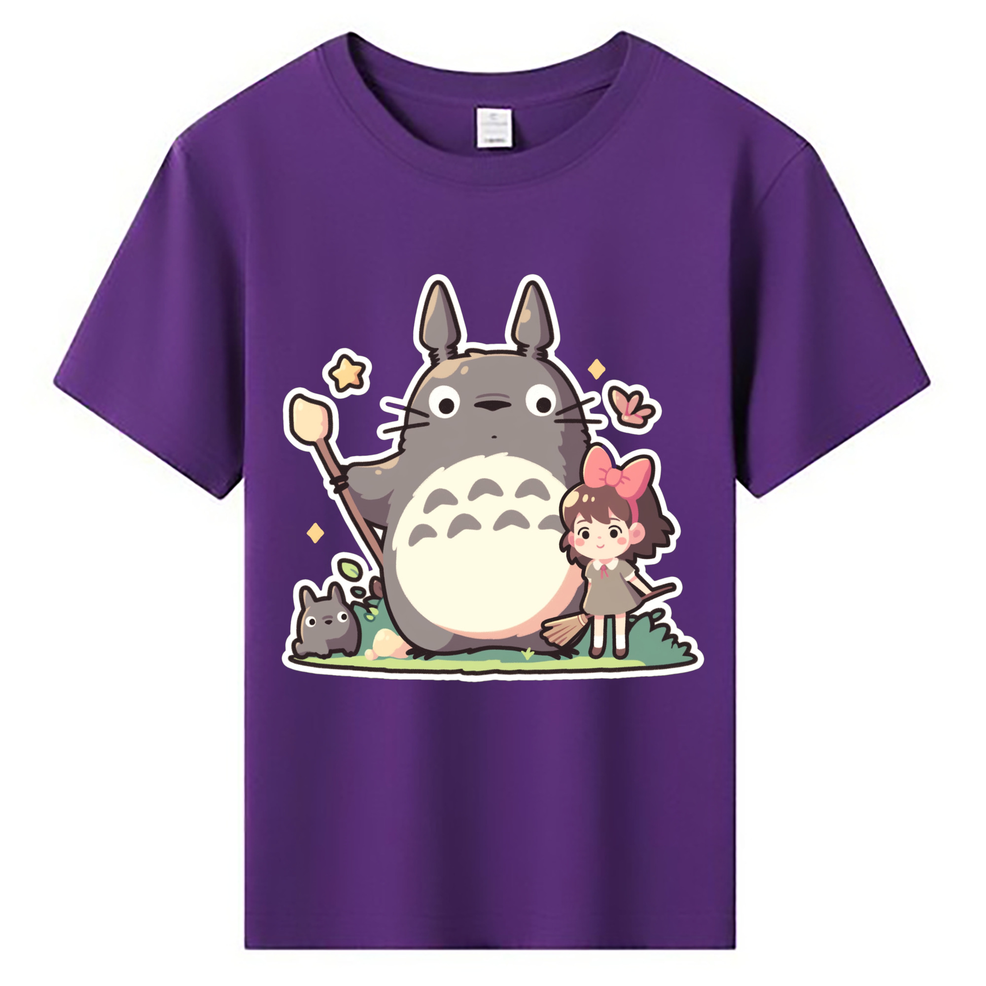 （画像用） となりのトトロ 草壁メイ 草壁サツキ My Neighbor Totoro Satsuki Kusakabe Mei Kusakabe 綿100％キッズTシャツ（フロントプリント）