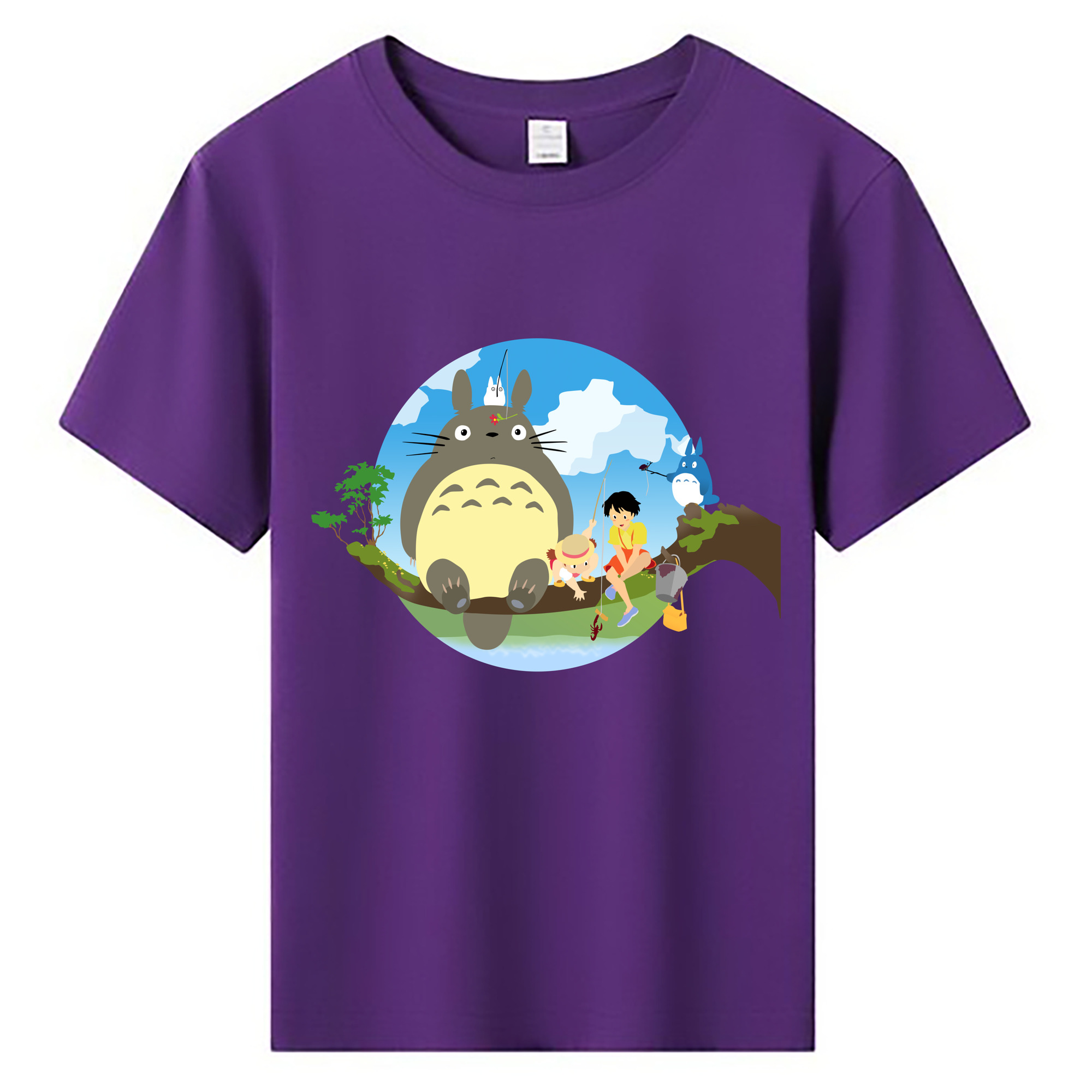 （画像用） となりのトトロ 草壁メイ 草壁サツキ My Neighbor Totoro Satsuki Kusakabe Mei Kusakabe 綿100％キッズTシャツ（フロントプリント）